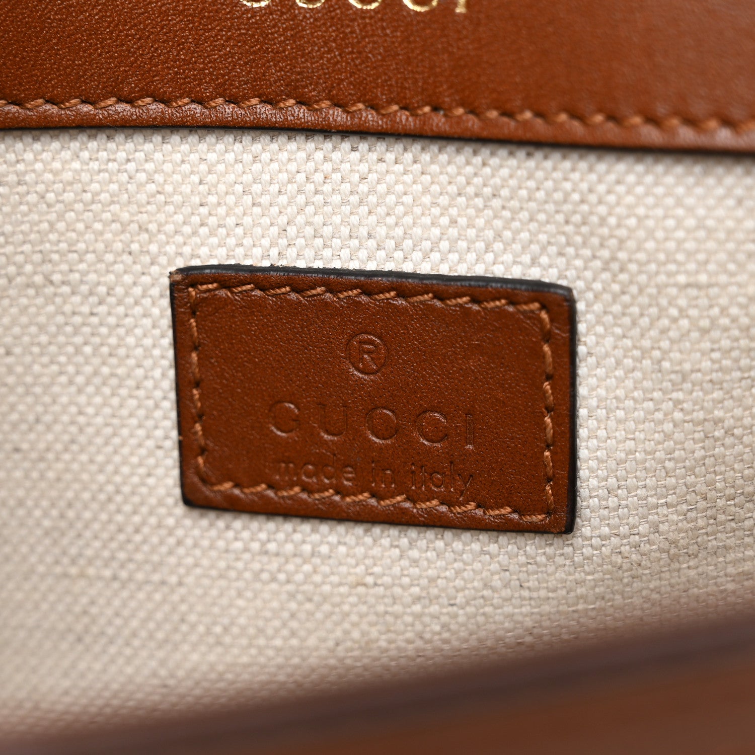 Gucci New Canvas Charisma Calfskin Crystal GG Monogram Mini Horsebit 1955 Shoulder Bag Camel Ebony 6 of 12