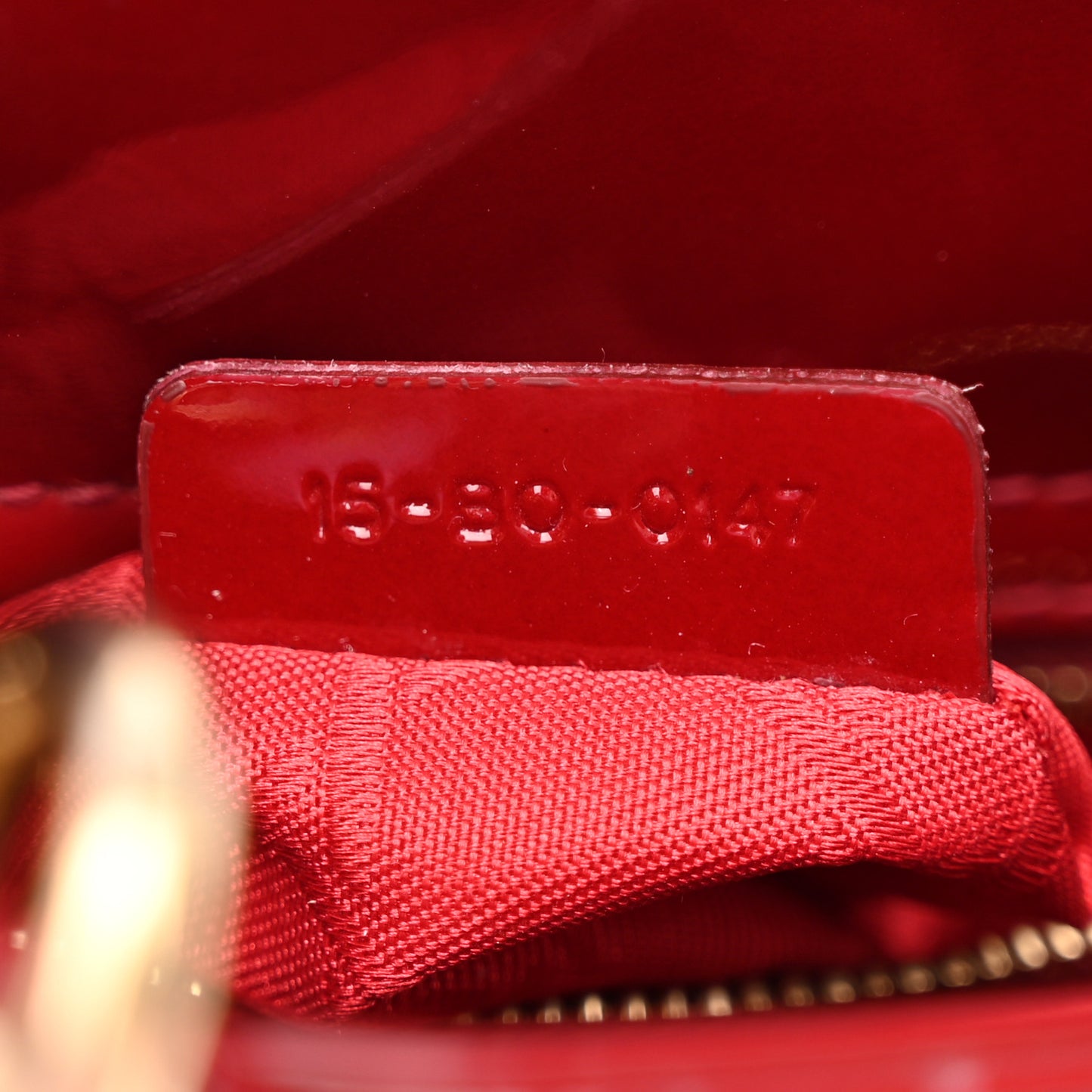 Patent Cannage Mini Lady Dior Red