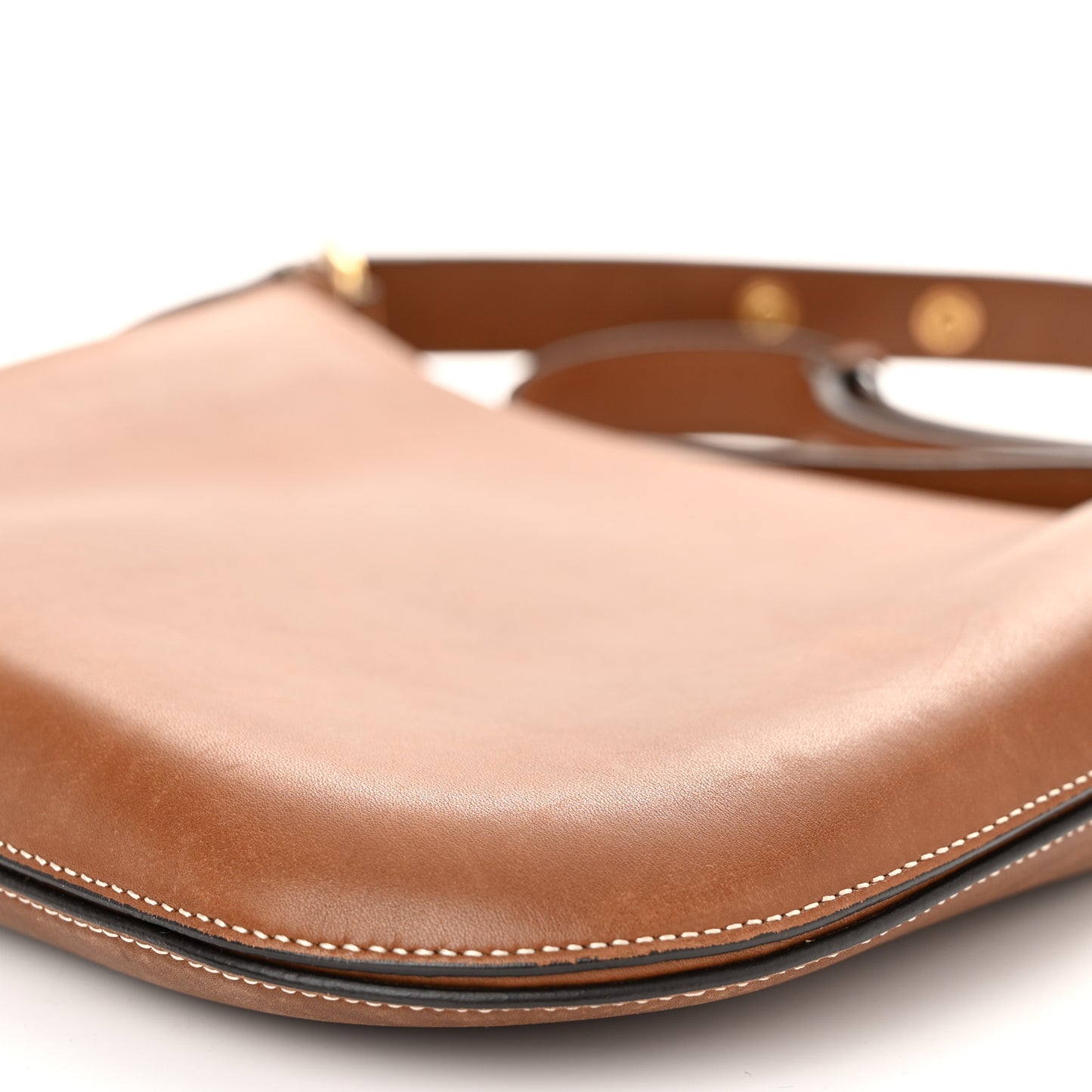 Smooth Calfskin Medium Saddle Bag Tan