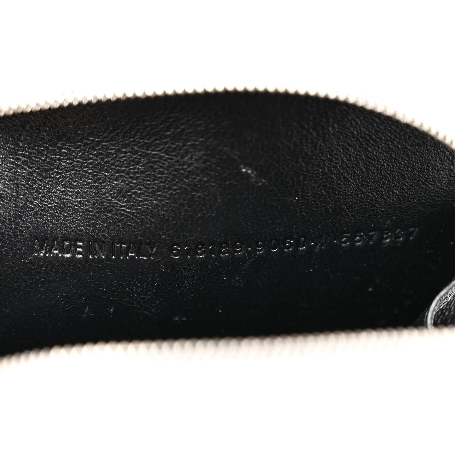 Shiny Calfskin Logo Crocodile Embossed Cash Phone Holder Bag White Black
