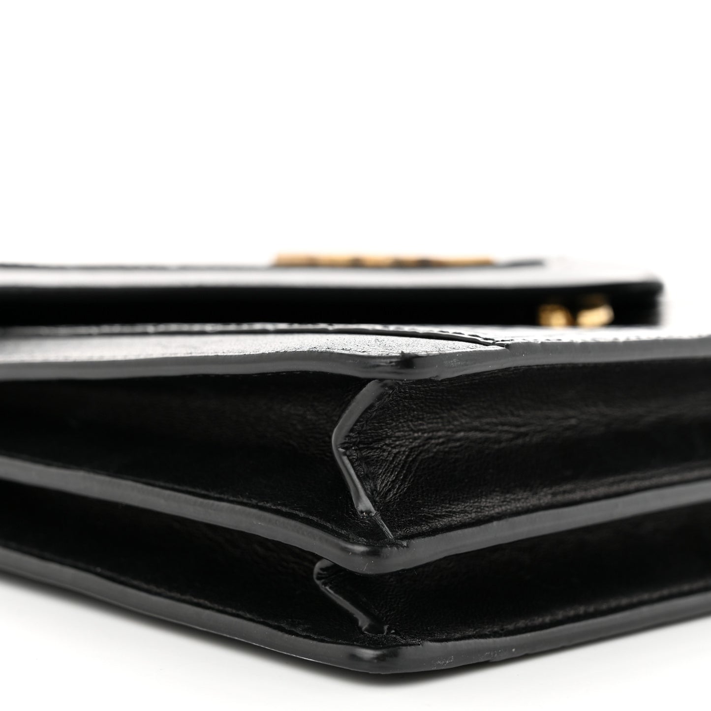 Calfskin Crocodile Embossed Gaby Satchel Black