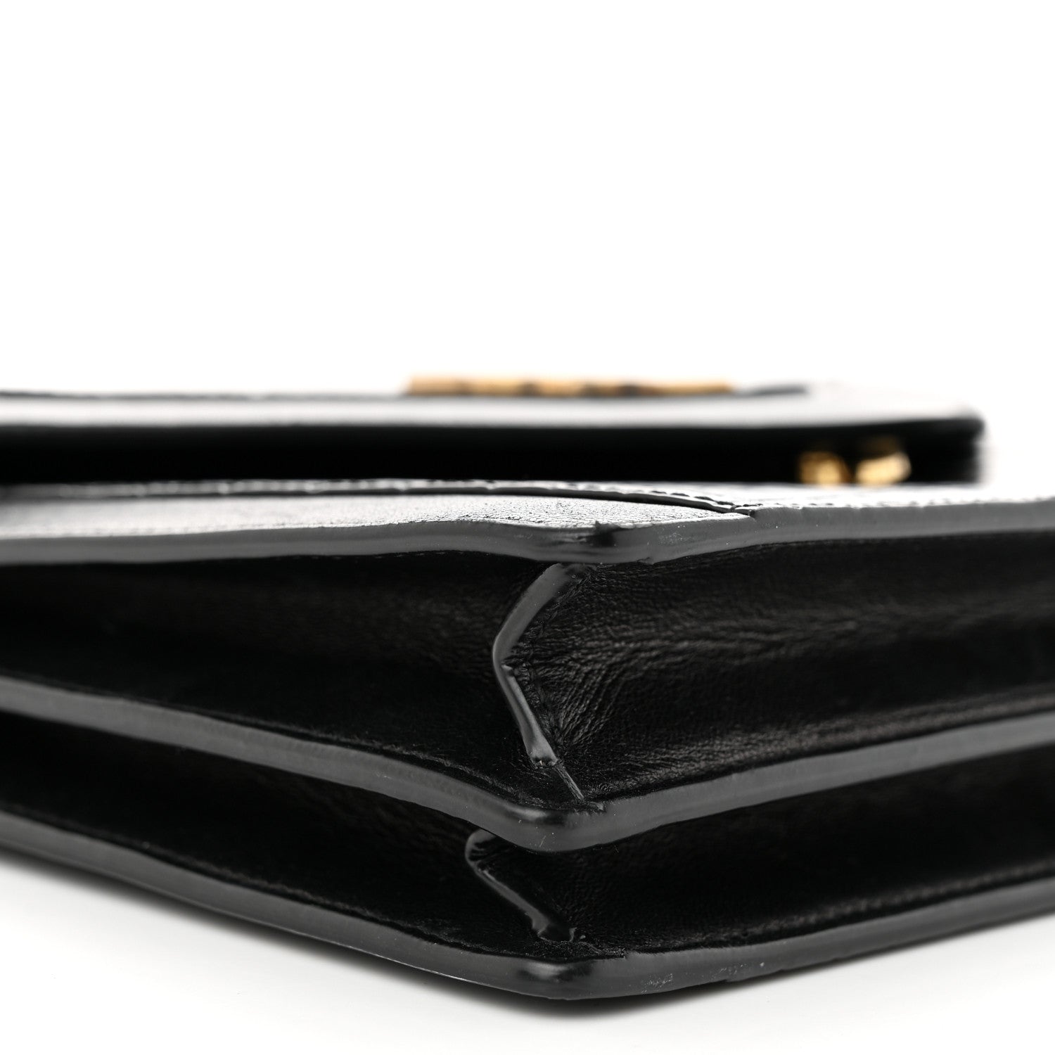 Saint Laurent Calfskin Crocodile Embossed Gaby Satchel Black 9 of 13