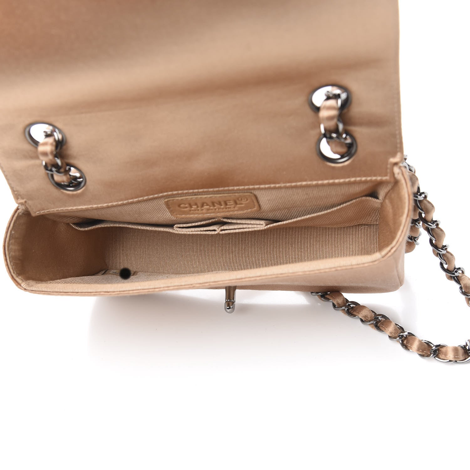 Chanel Satin Swarovski Crystal Flap Beige 4 of 9