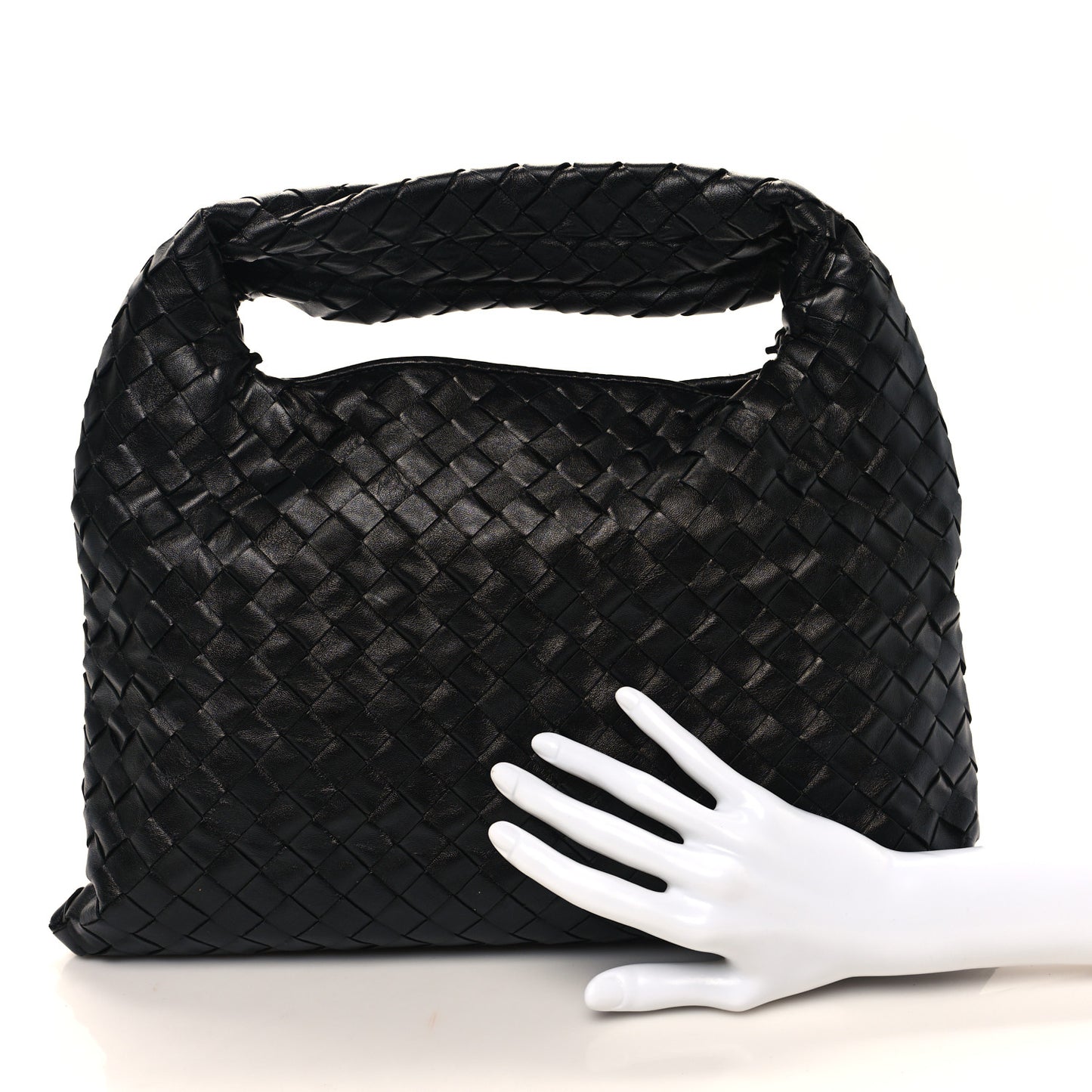 Calfskin Intrecciato Small Hop Black