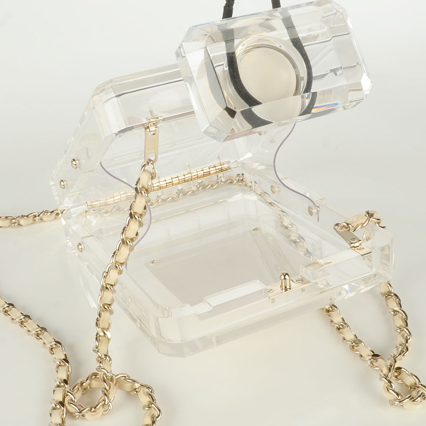 Transluscent Plexiglass Perfume Bottle Clutch