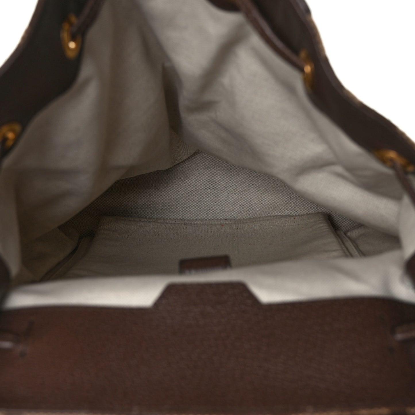 Monogram Jumbo GG Textured Dollar Calfskin Web Double Buckle Backpack Camel Ebony New Acero