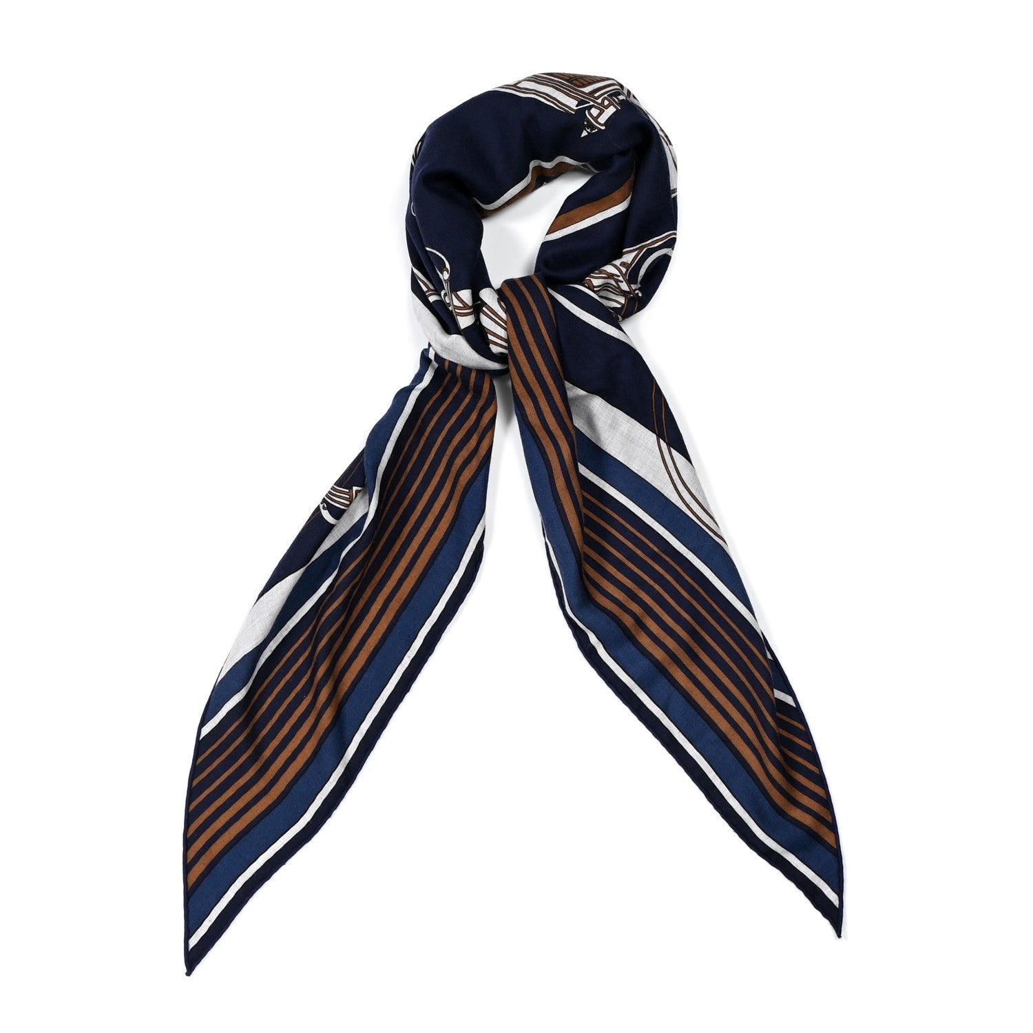 Hermes Cashmere Silk Ex-Libris Triangle Scarf 1 of 3