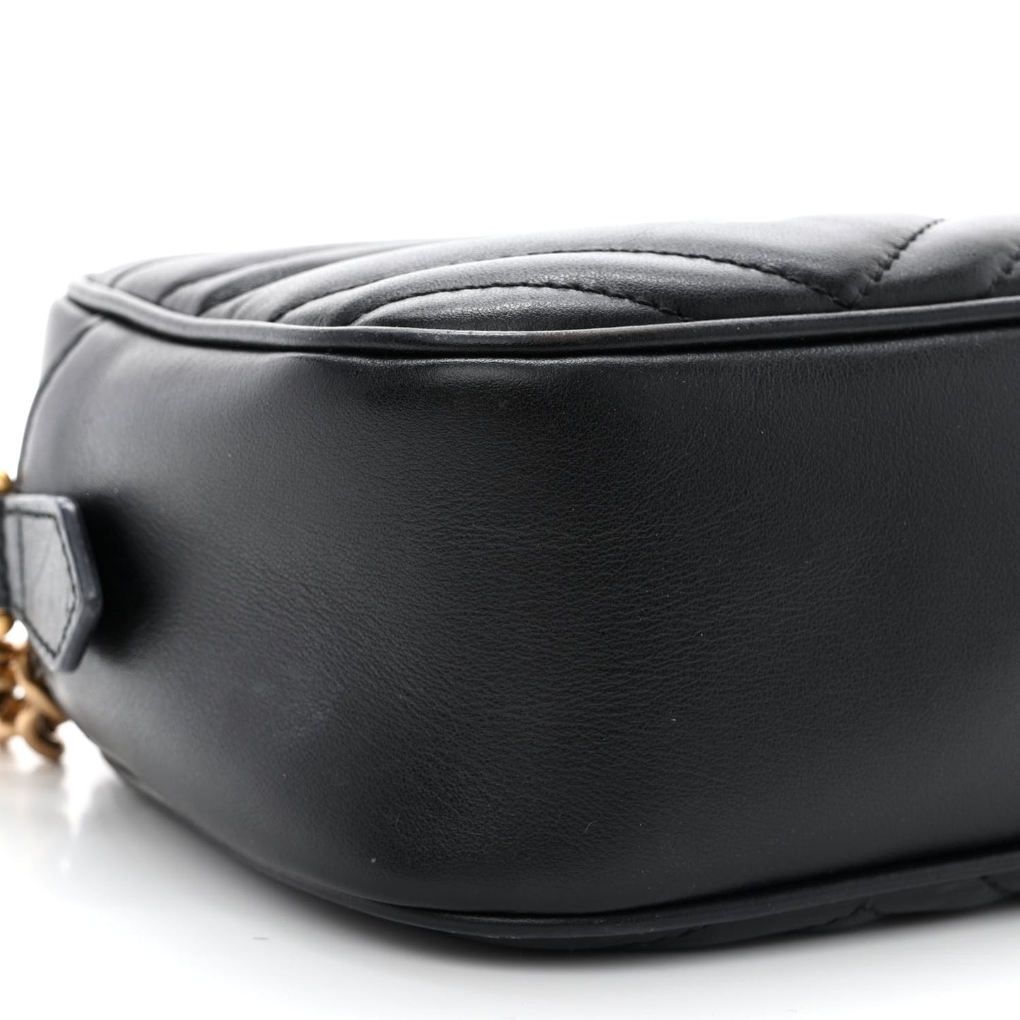Calfskin Matelasse Small GG Marmont Chain Shoulder Bag Black