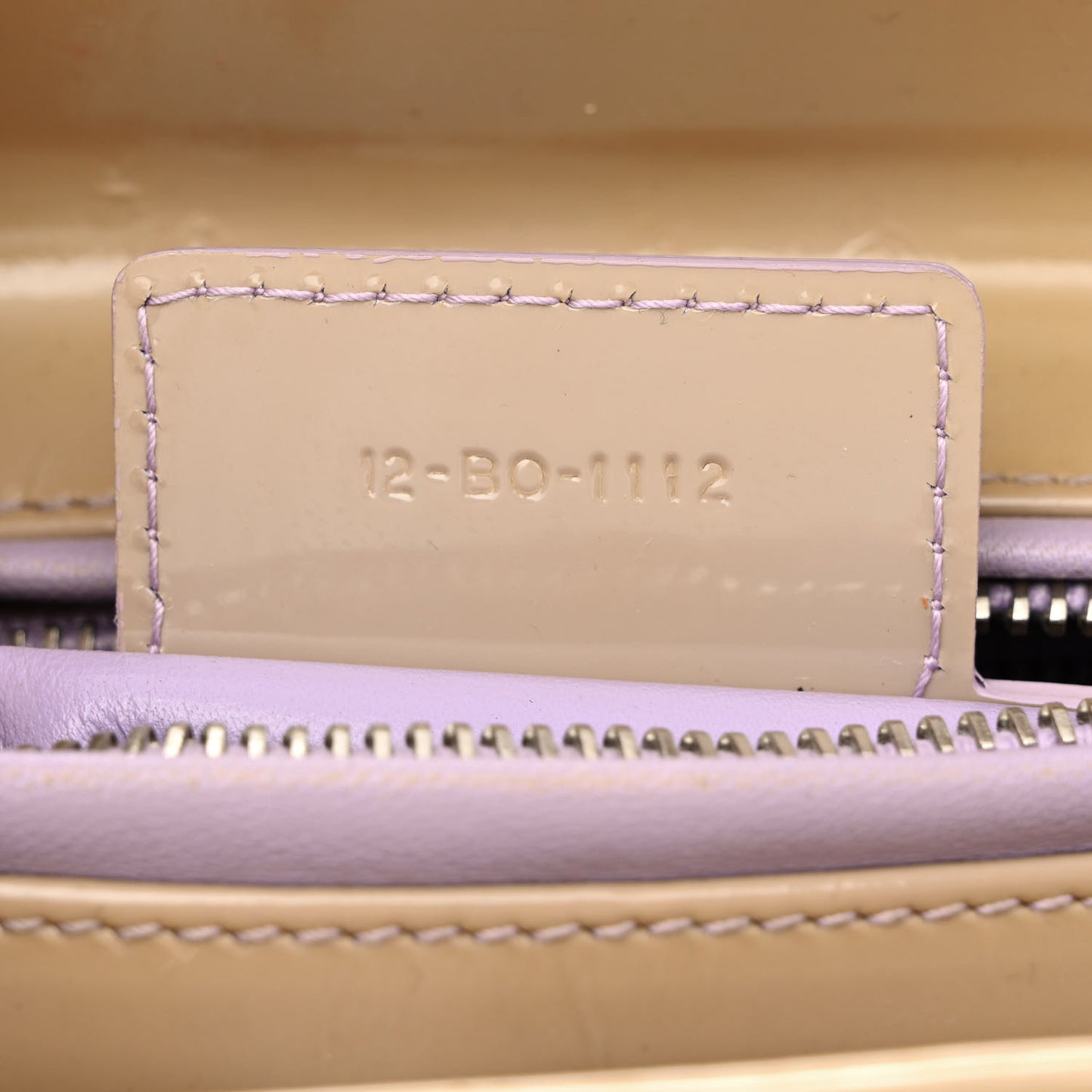 Lambskin Patent Stitched Cannage Medium Lady Dior Beige Purple