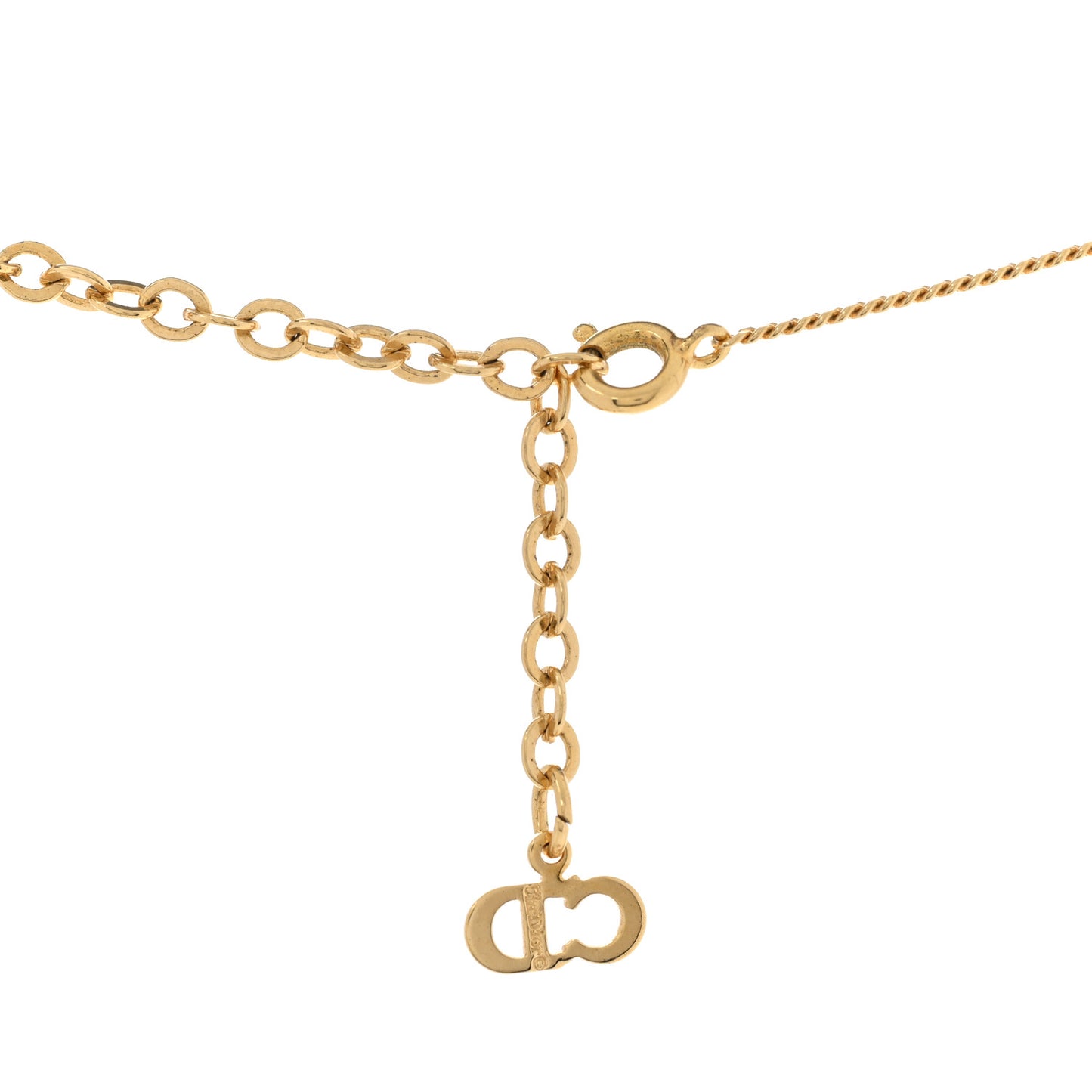 Metal Crystal CD Necklace Gold