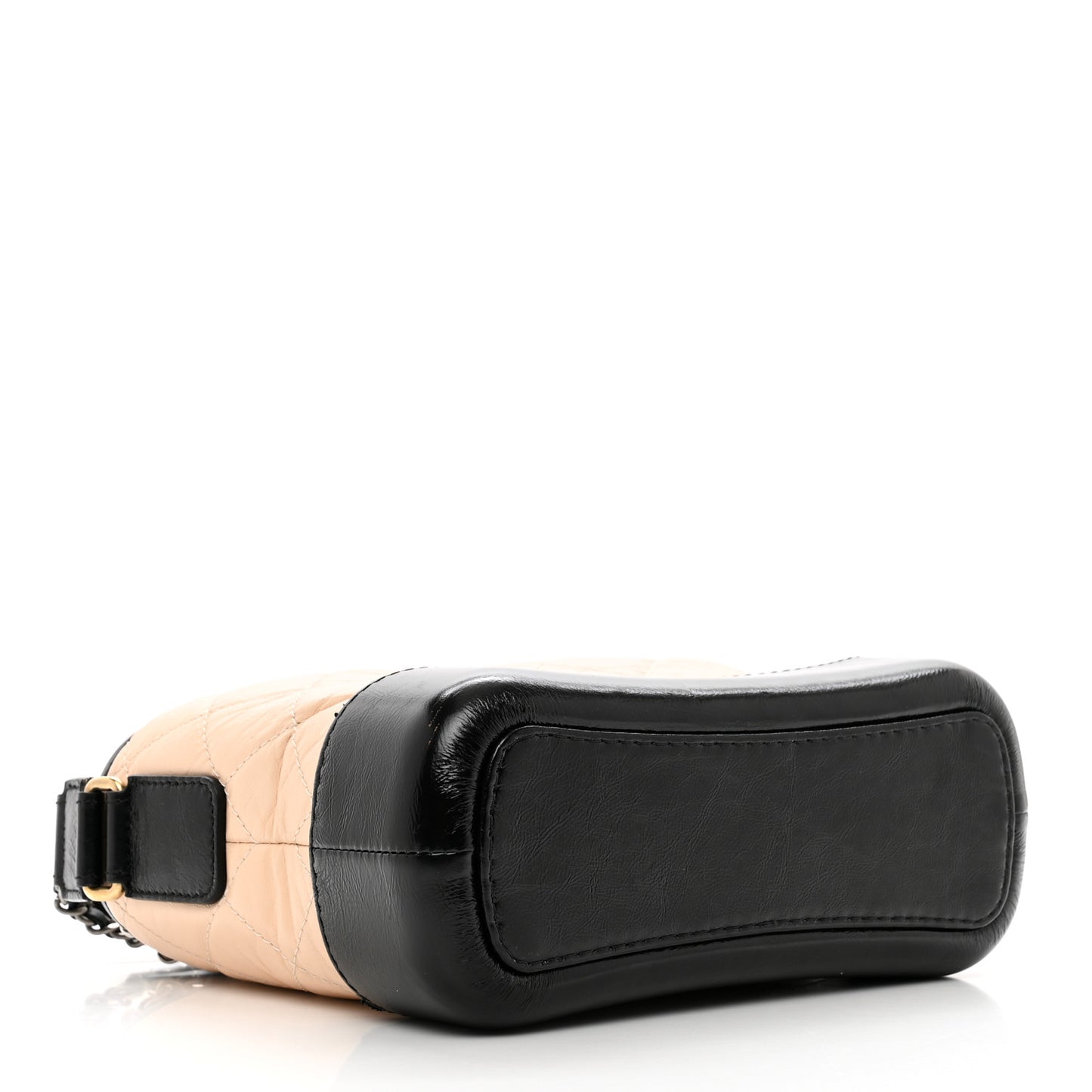 Aged Calfskin Quilted Small Gabrielle Hobo Beige Black