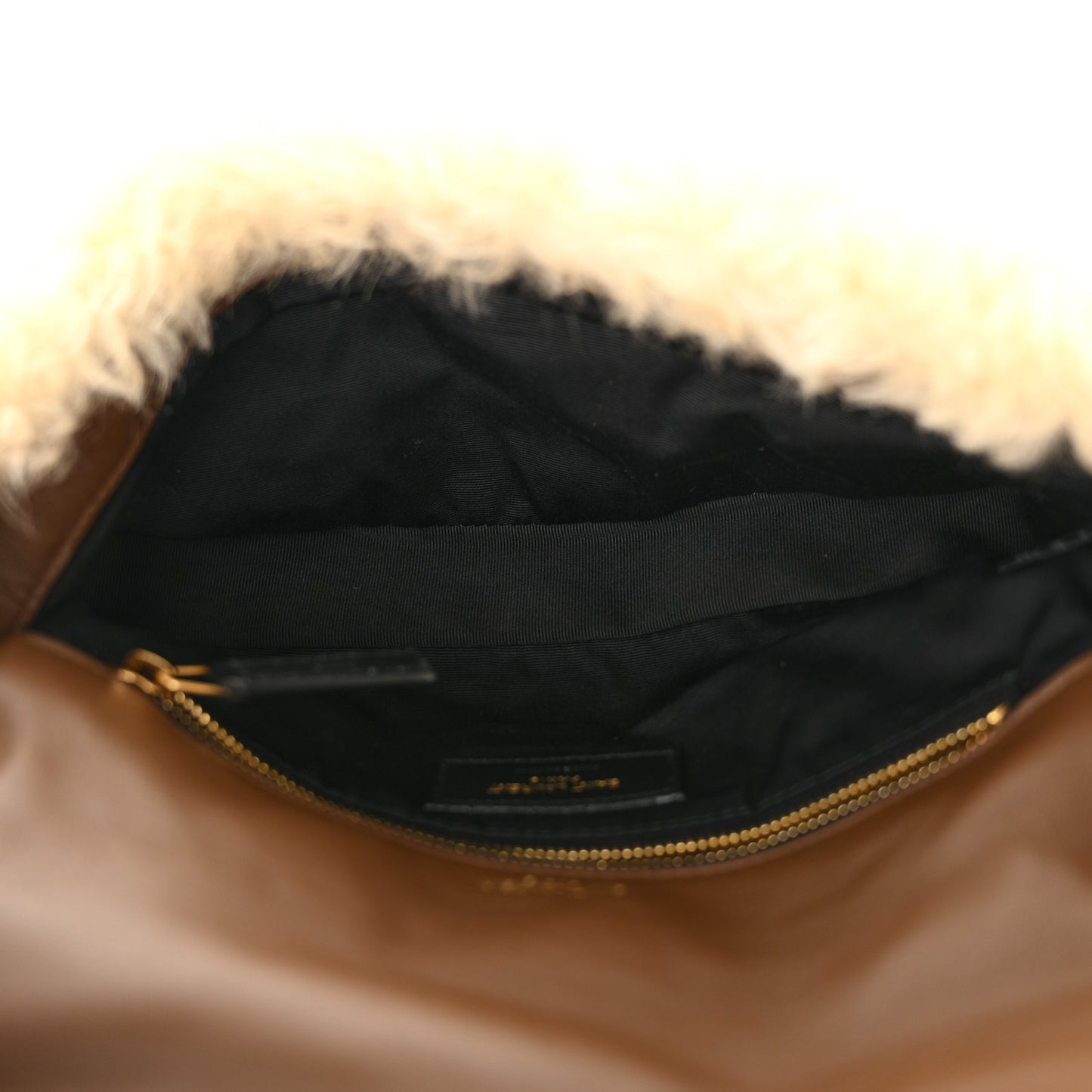 Shearling Calypso Crossbody Crema Naturel Dark Cigar