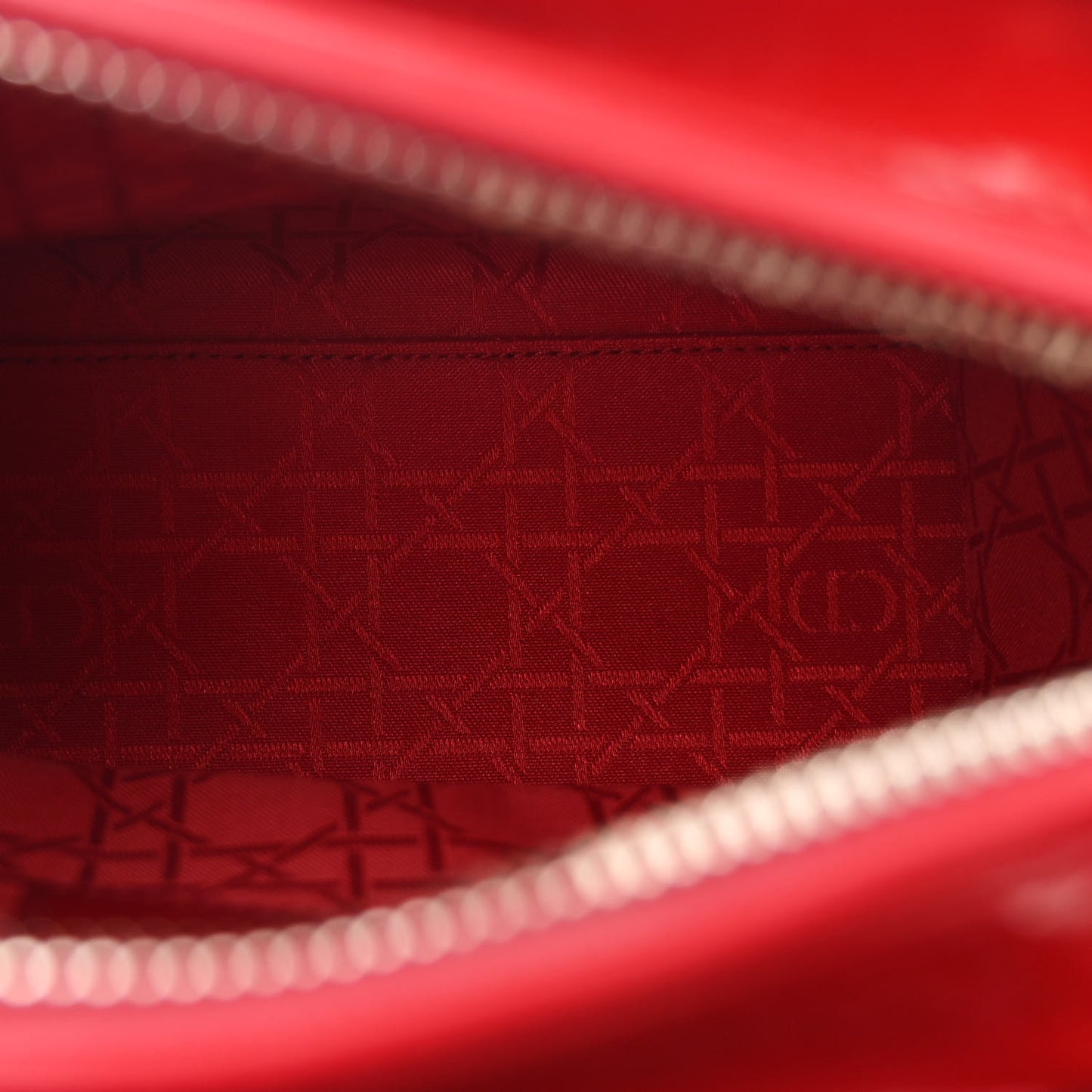 Patent Cannage Medium Lady Dior Red
