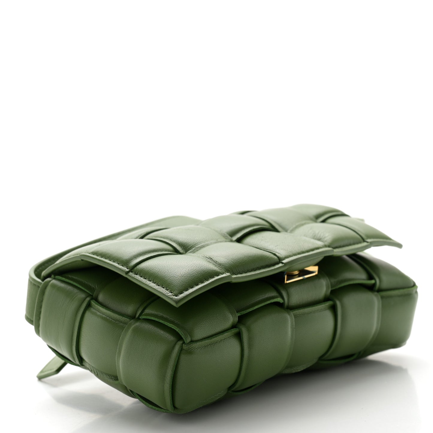 Nappa Maxi Intrecciato Padded Small Cassette Crossbody Bag Avocado