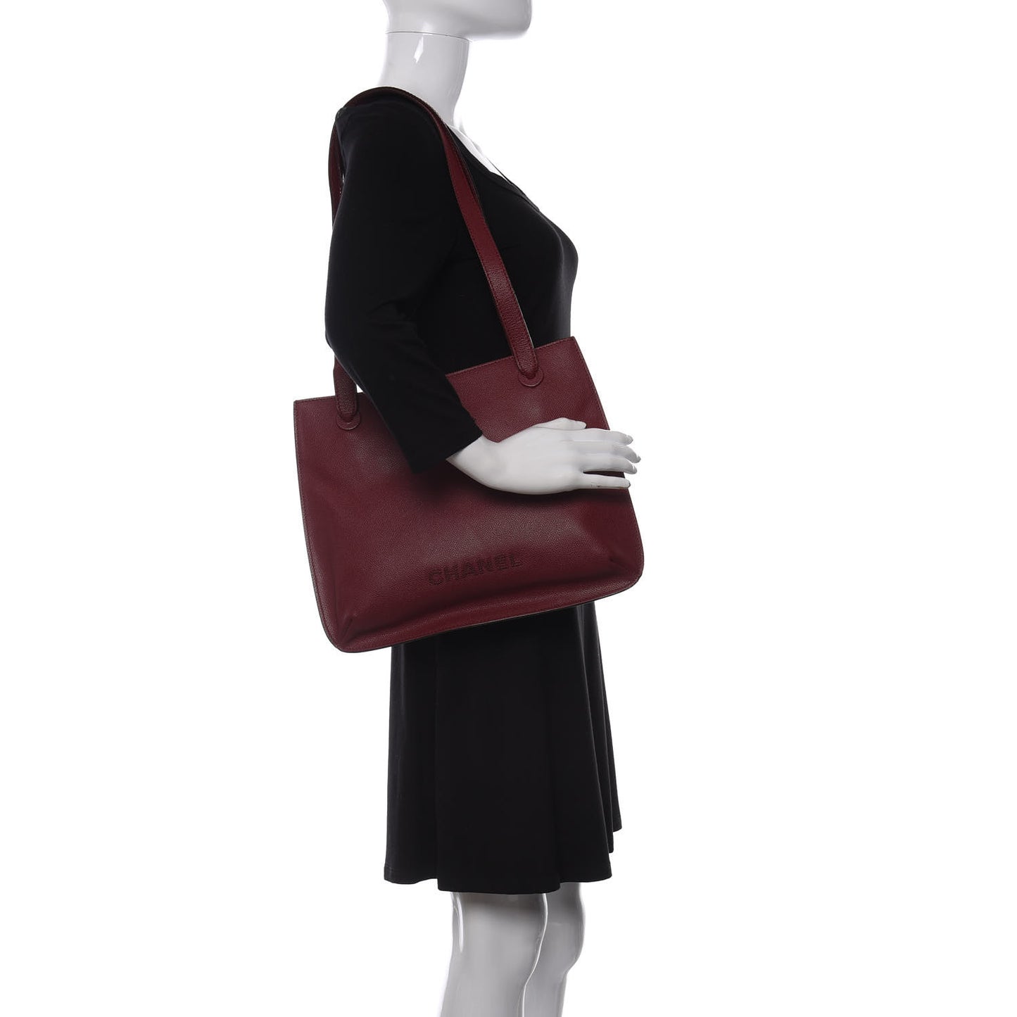 Caviar Shoulder Bag Burgundy
