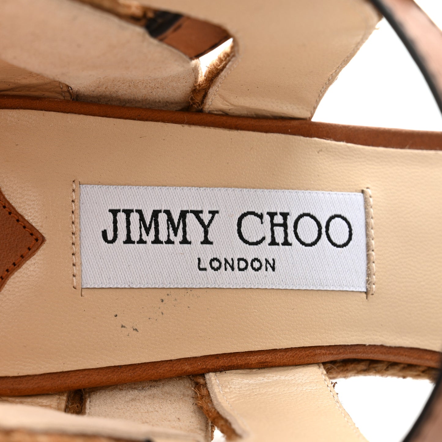 Calfskin Espadrille Delphi 100 Wedge Sandals 39.5 Cuoio