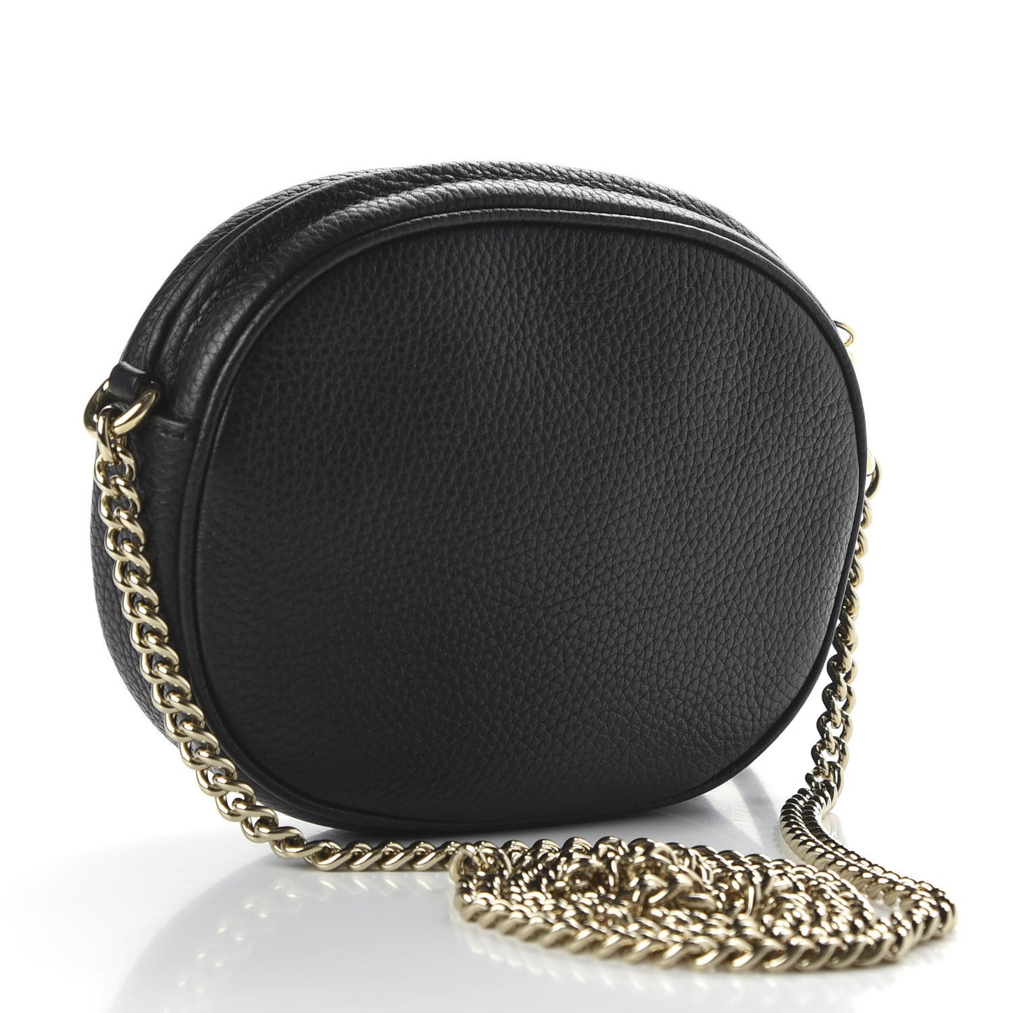 Pebbled Calfskin Mini Soho Chain Bag Black