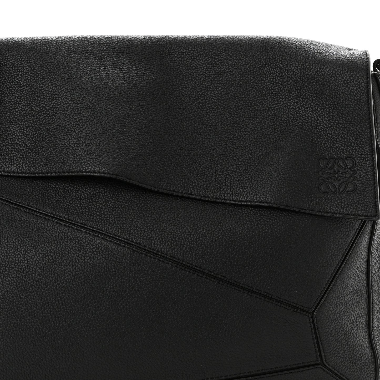 Calfskin Puzzle Messenger Bag Black