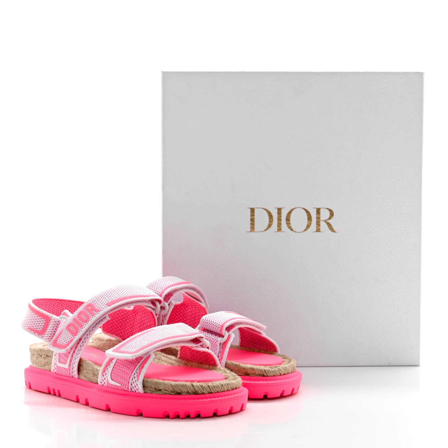 Technical Knit Jute Dioract 10mm Sandals 37.5 White Fuchsia