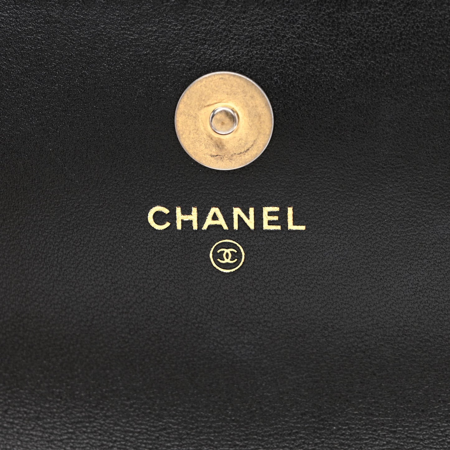 Lambskin Quilted Chanel 19 Flap Phone Holder With Chain Black