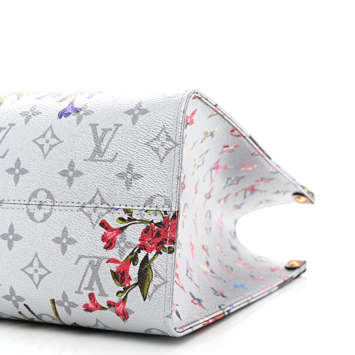 Metallic Monogram LV Garden OnTheGo MM Silver