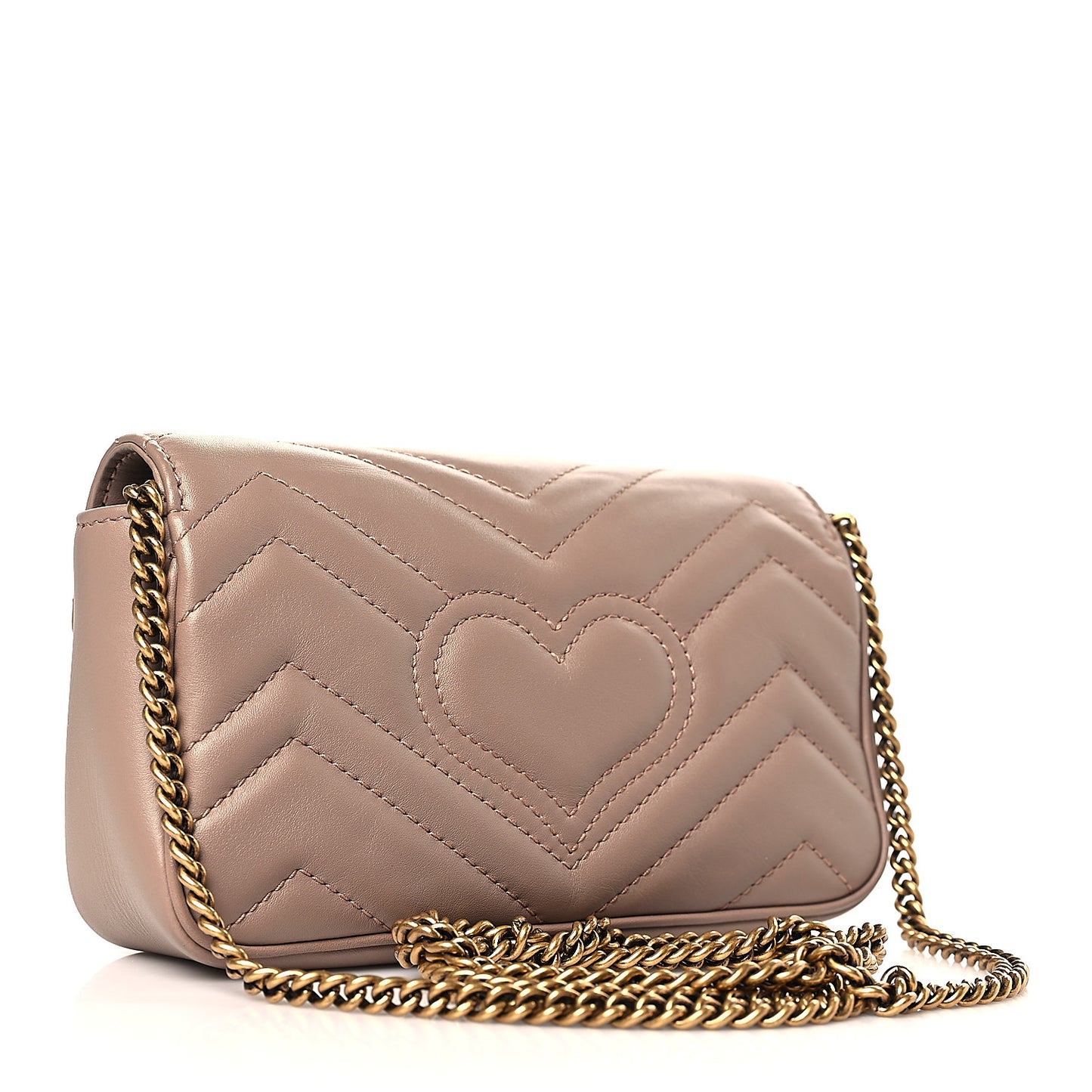 Calfskin Matelasse Super Mini GG Marmont Shoulder Bag Porcelain Rose