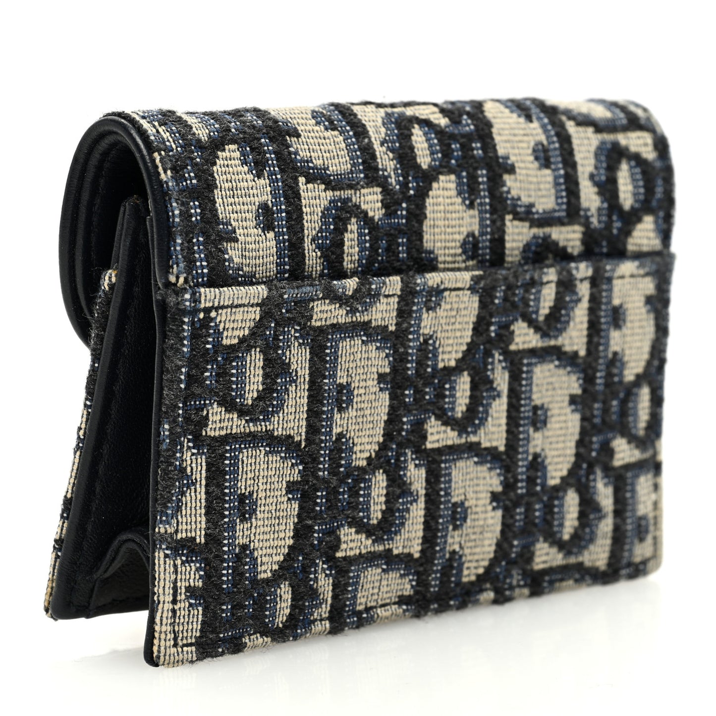 Oblique Saddle Card Holder Blue