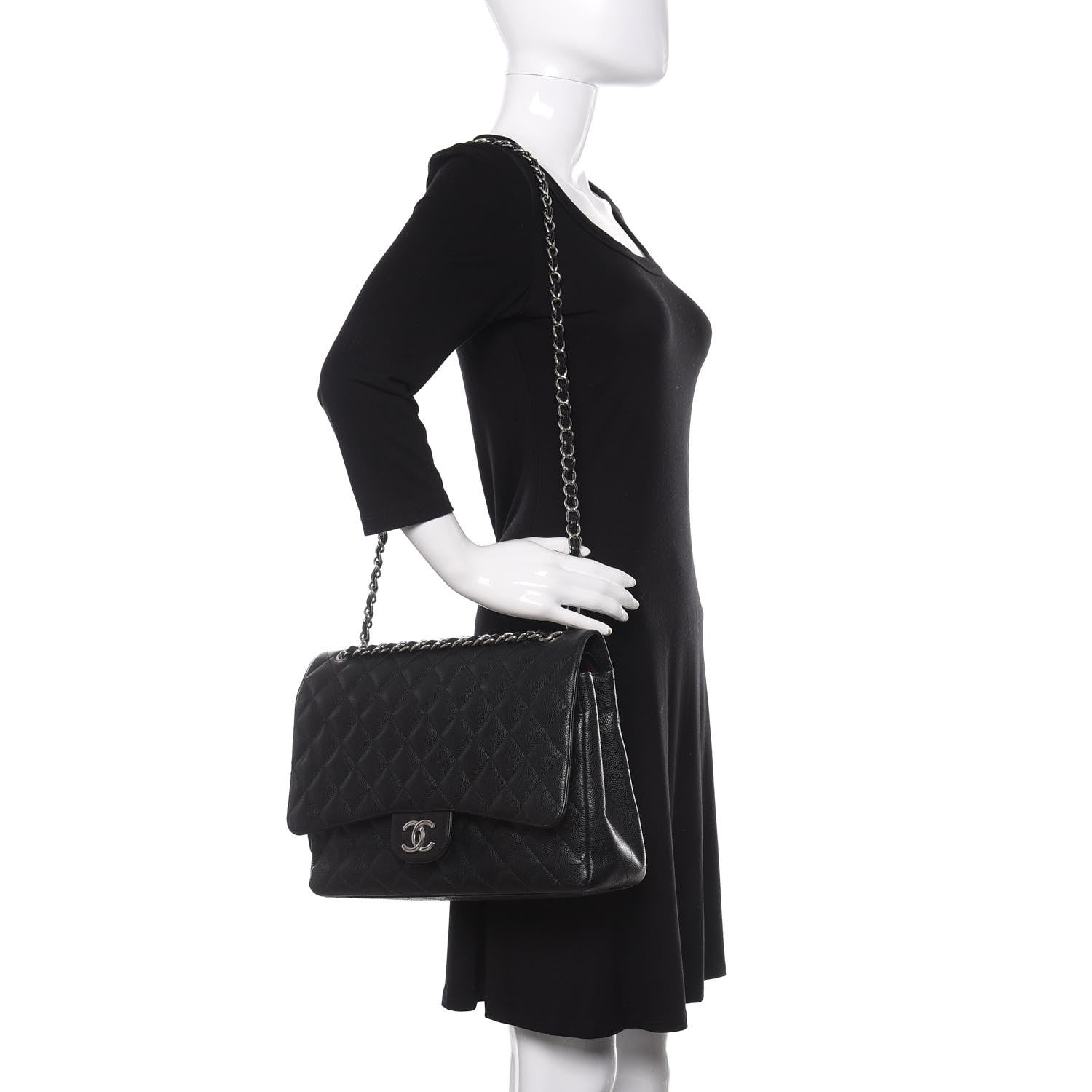 Chanel Caviar Quilted Maxi Double Flap Black 2 of 13