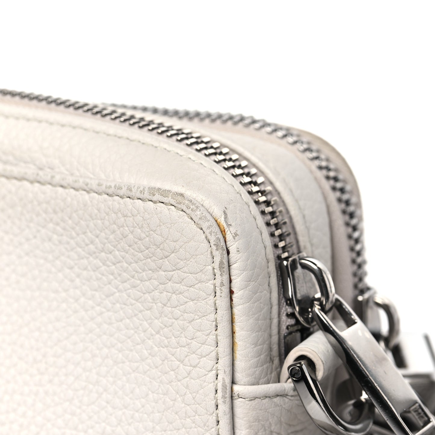HOMME Grained Calfskin Playful Messenger Bag White