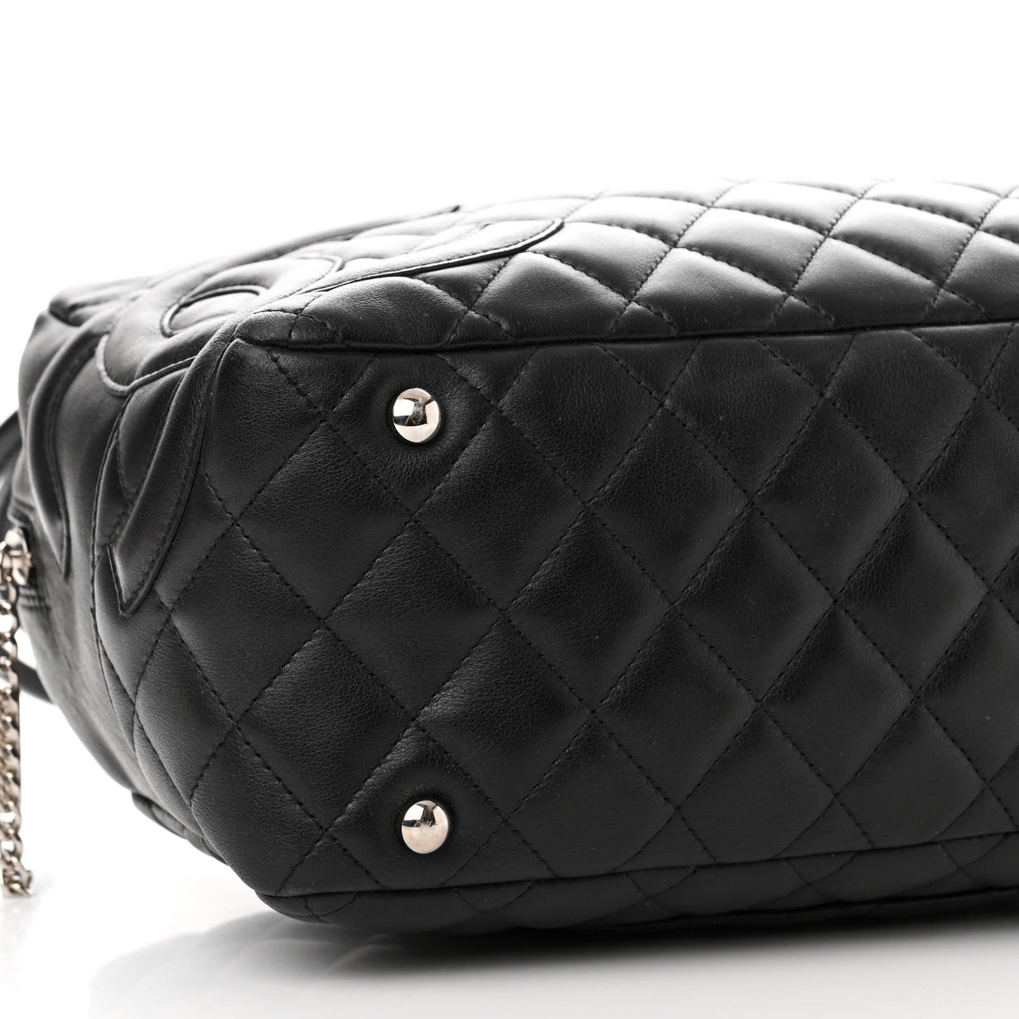Calfskin Quilted Large Cambon Bowler Black