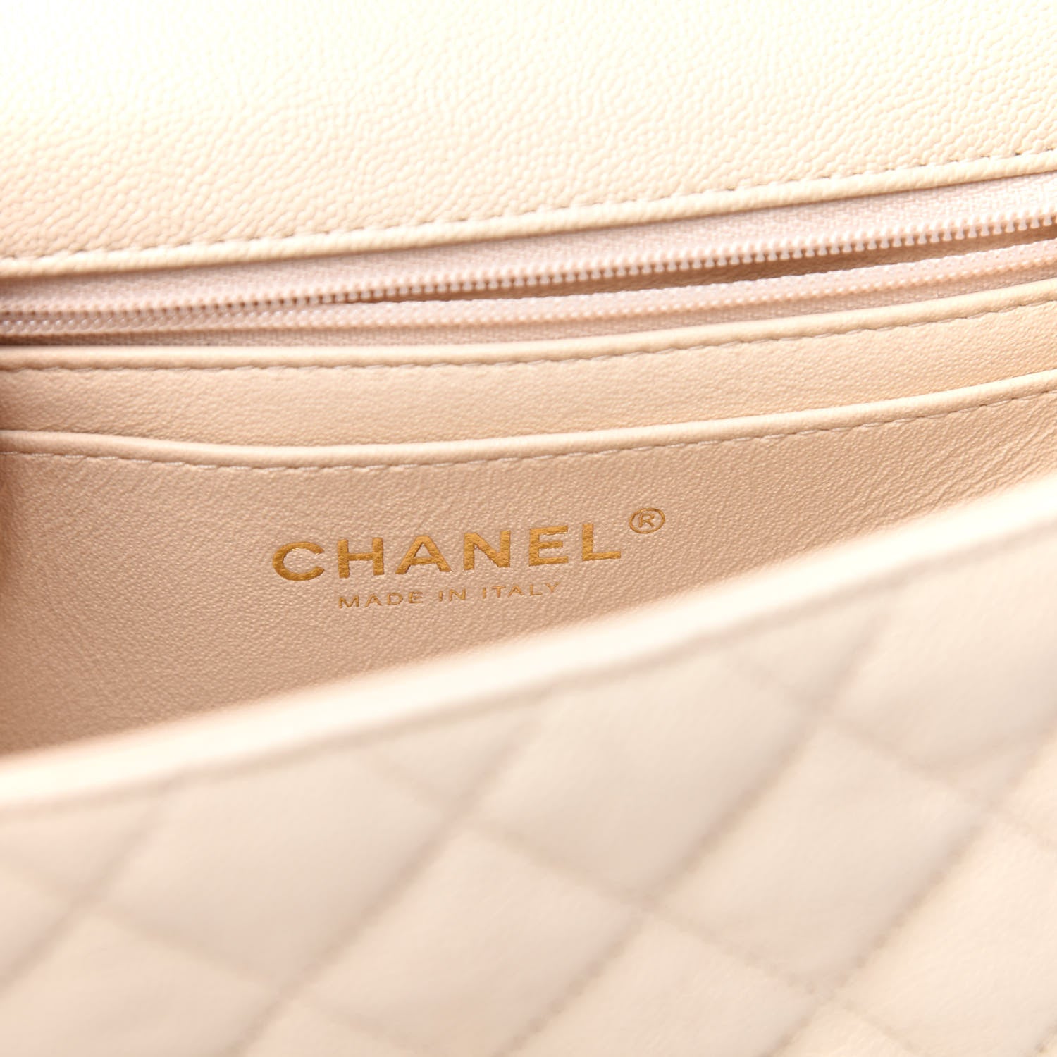 Chanel Caviar Quilted Mini Top Handle Rectangular Flap Beige 6 of 10