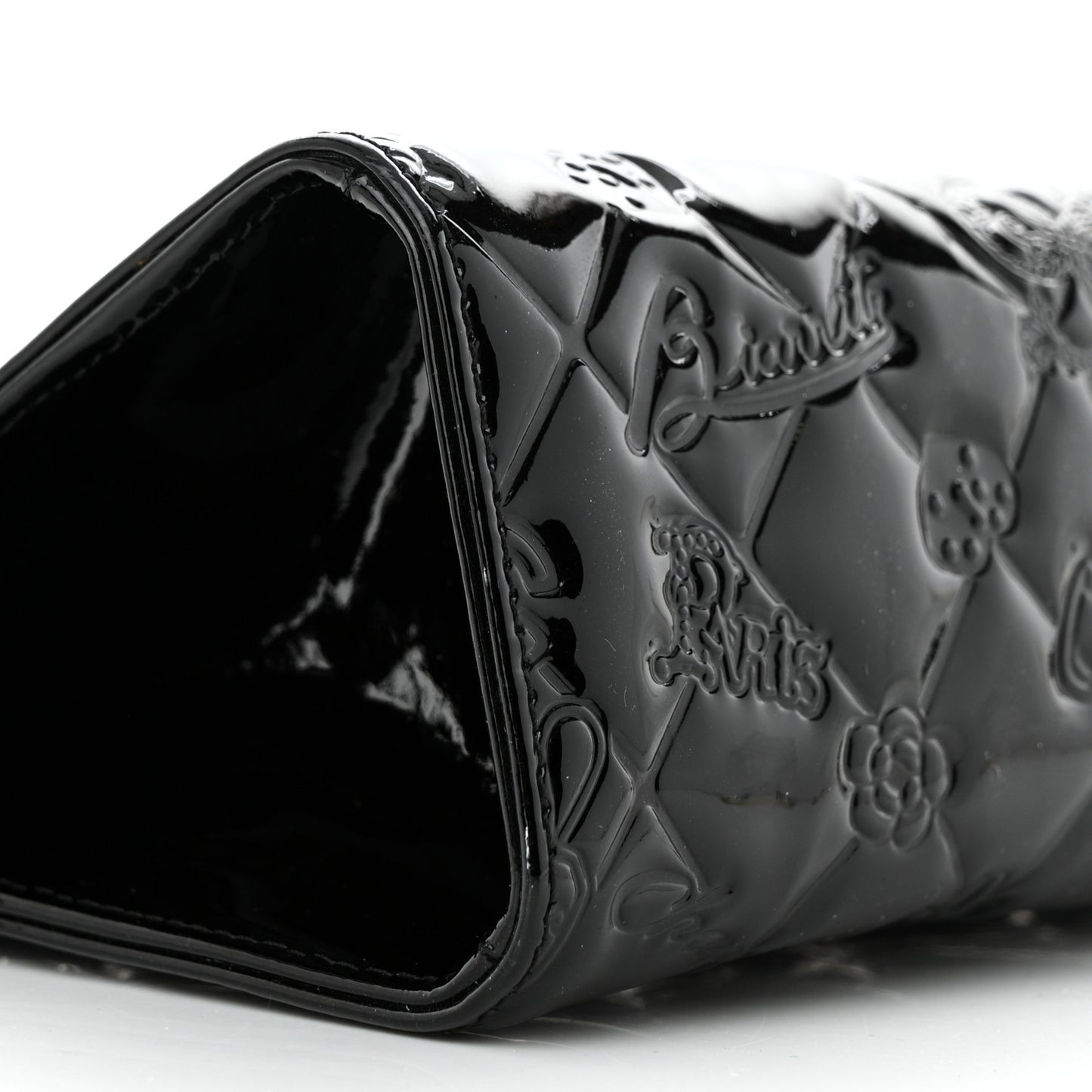 Patent Calfskin Lucky Symbols Pochette Black