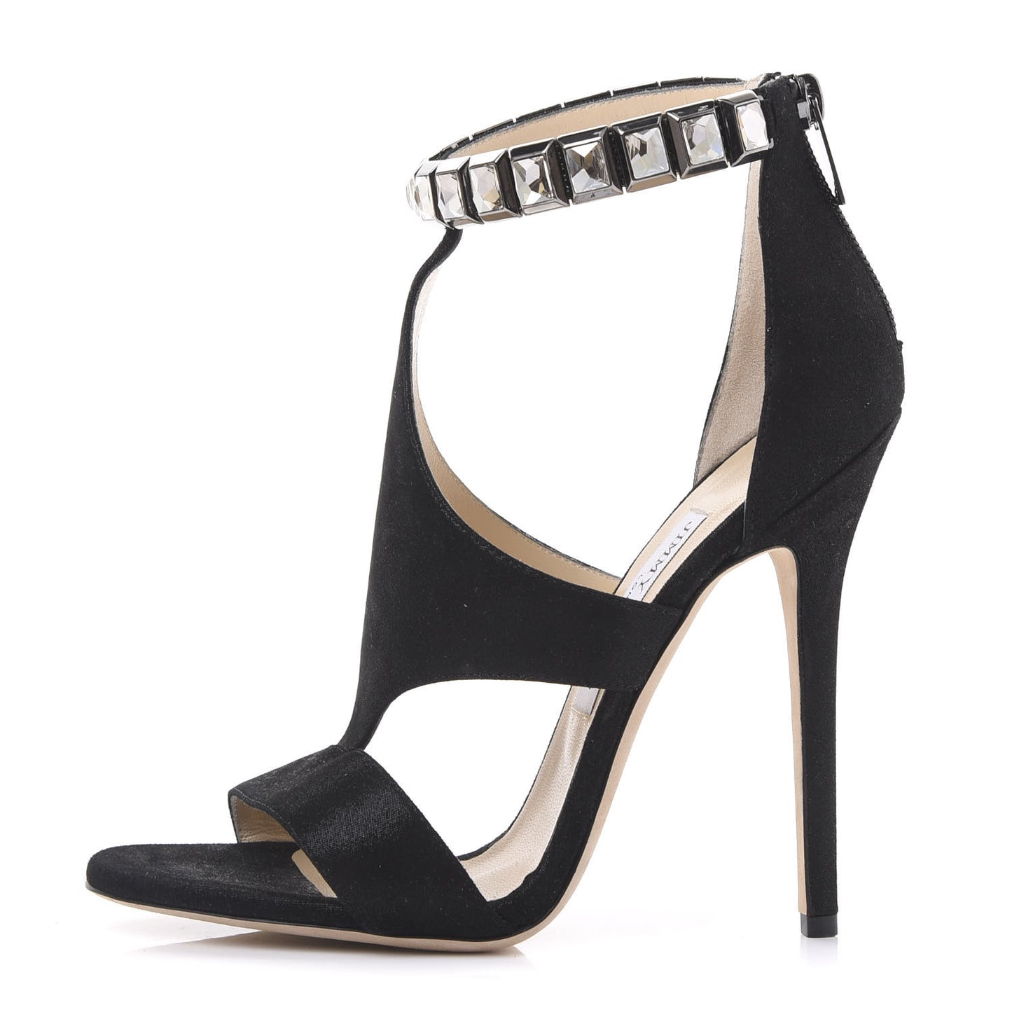 Shimmer Suede Crystal Halo 120 Sandal 38 Black