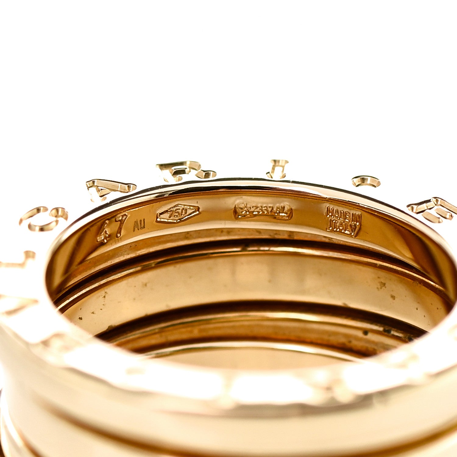 Bulgari 18K Yellow Gold B.Zero1 Three-Band Ring 47 4 5 of 6