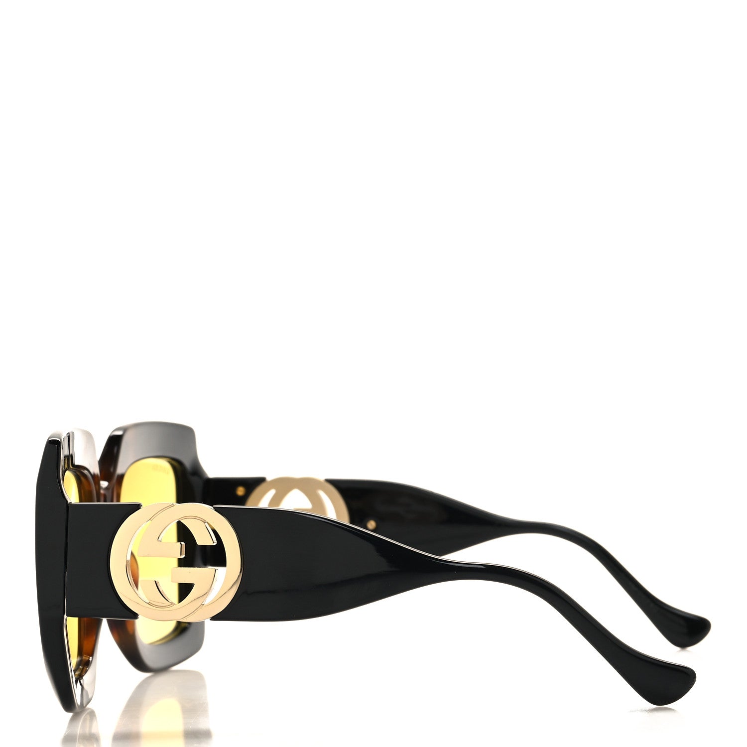 Gucci Acetate Rectangular Frame Chain Sunglasses GG1022S Black 3 of 8