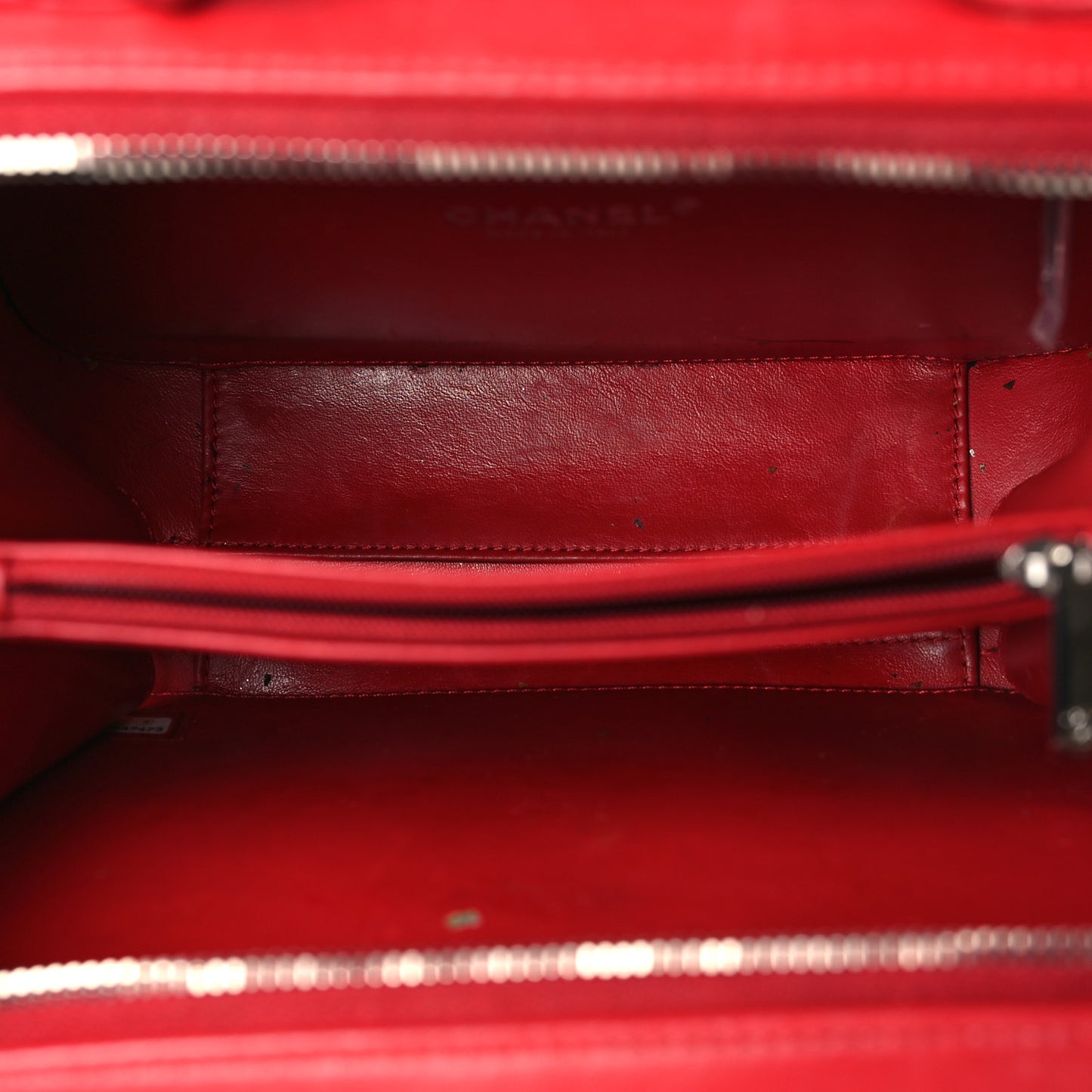 Lambskin Quilted Medium CC Filigree Vanity Case Dark Red