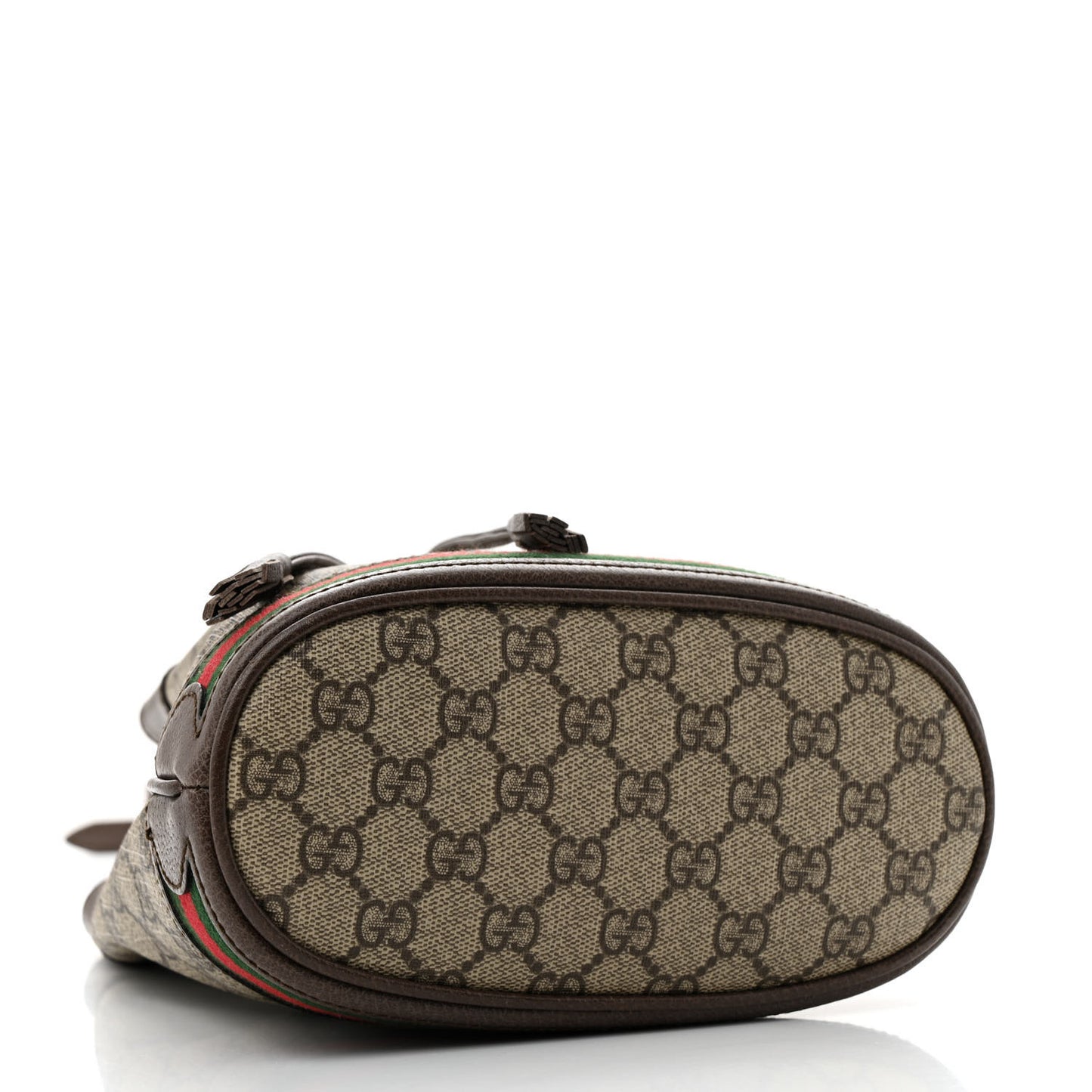 GG Supreme Monogram Web Small Ophidia Bucket Bag Brown