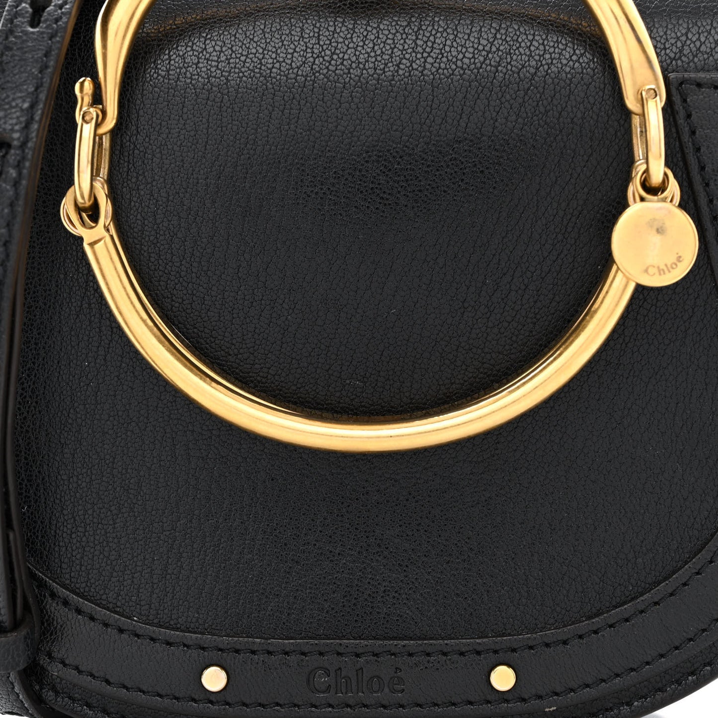 Calfskin Suede Small Nile Bracelet Bag Black