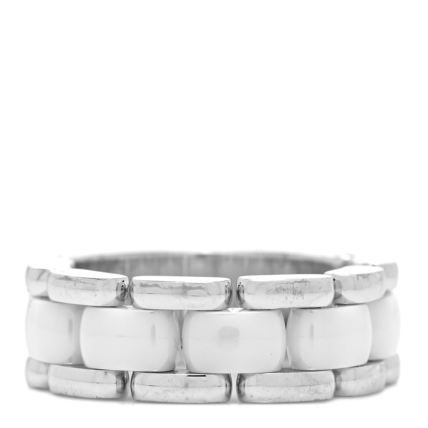 18K White Gold White Ceramic Medium Ultra Ring 53 6.5