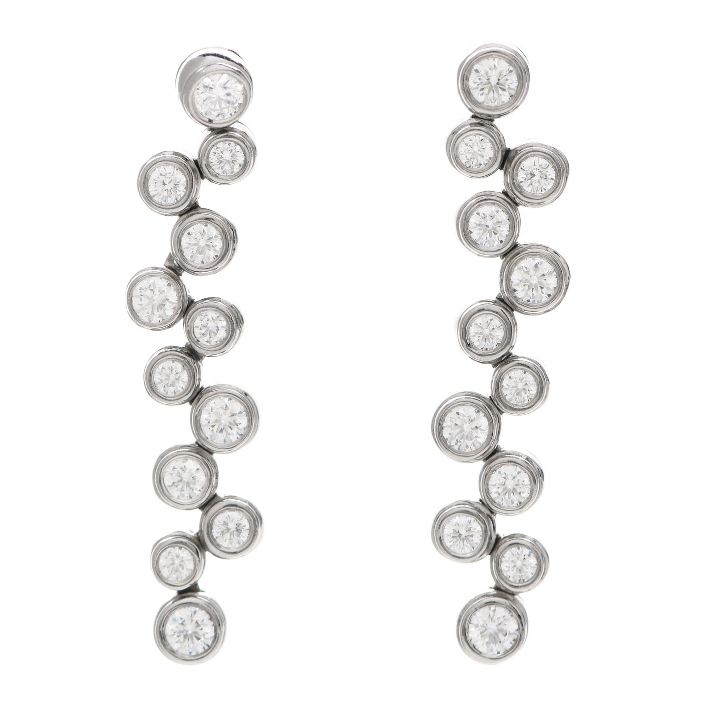 Platinum Diamond Bubble Drop Earrings