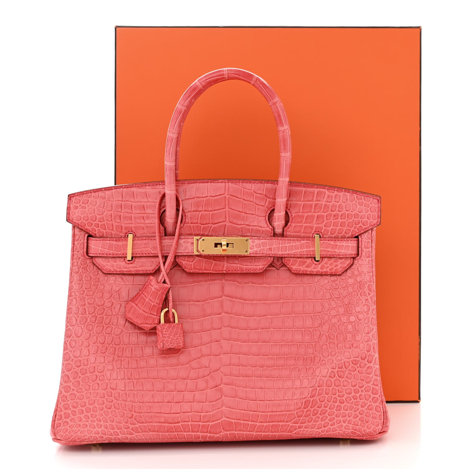 Hermes Matte Porosus Crocodile Birkin 30 Bougainvillea 11 of 11