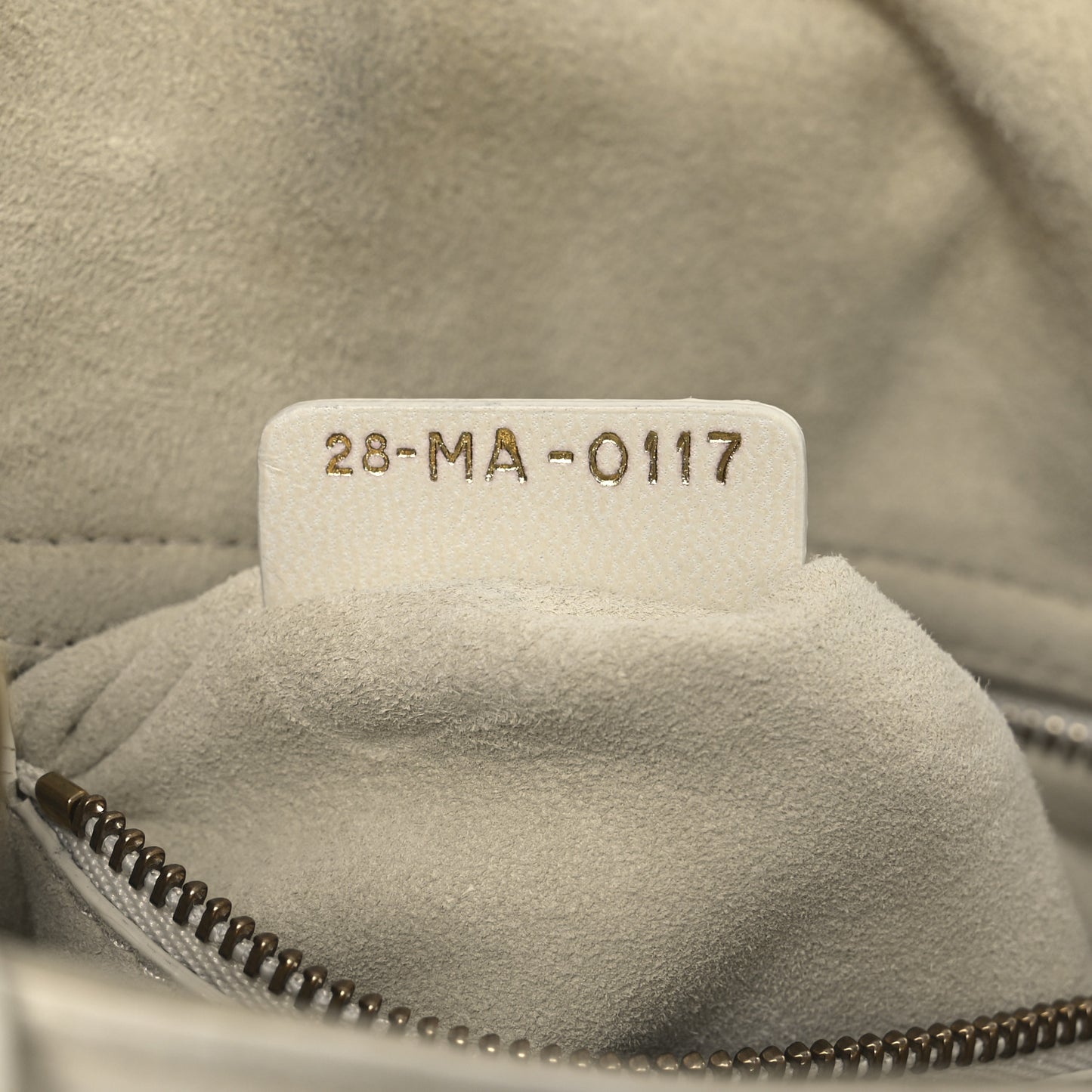 Calfskin Cannage Studded Small Supple Lady Dior White