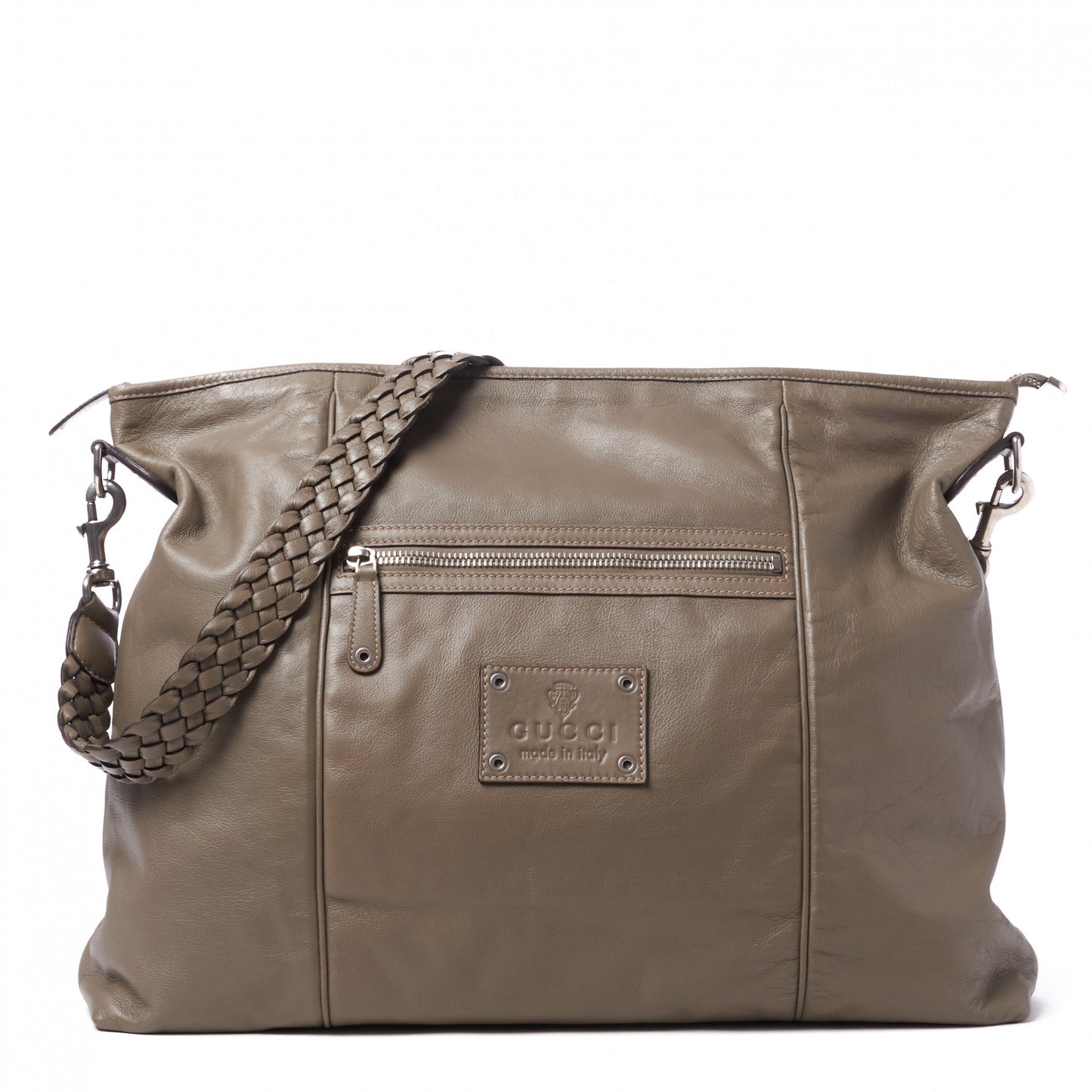 Calfskin Large Messenger Bag Grey