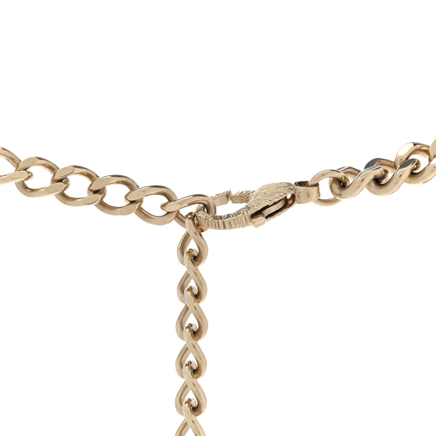 Crystal CC Chain Necklace Gold