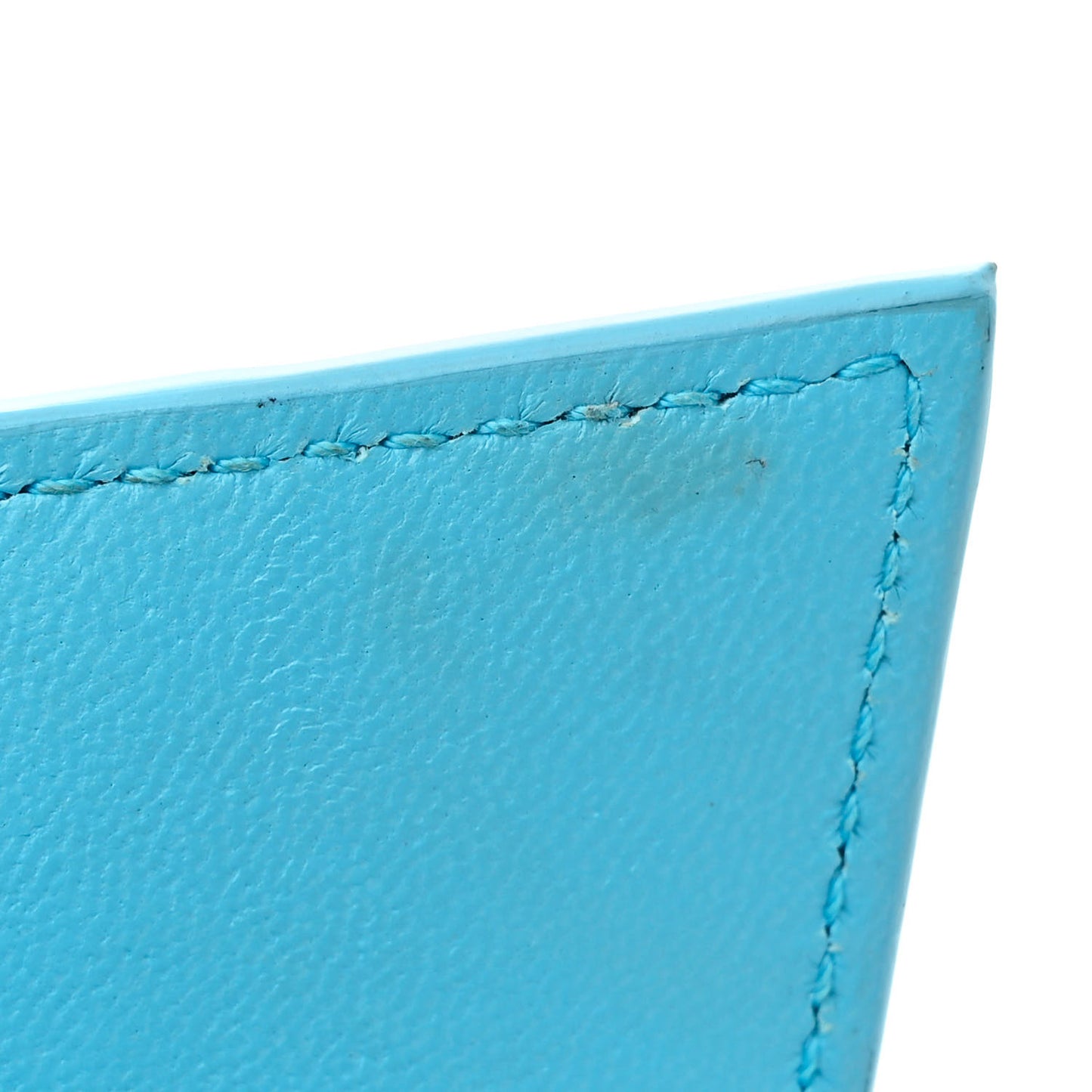 Shiny Box Calfskin Tonal B Hourglass Top Handle Bag Mini Azur