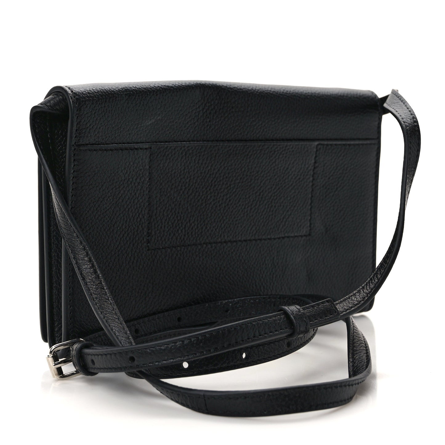 Grained Calfskin Phone Holder Black