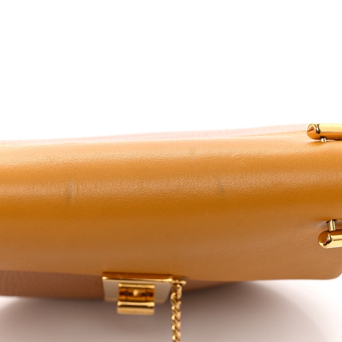 Grained Calfskin Lambskin Mini Drew Shoulder Bag Wet Sand Sunflower