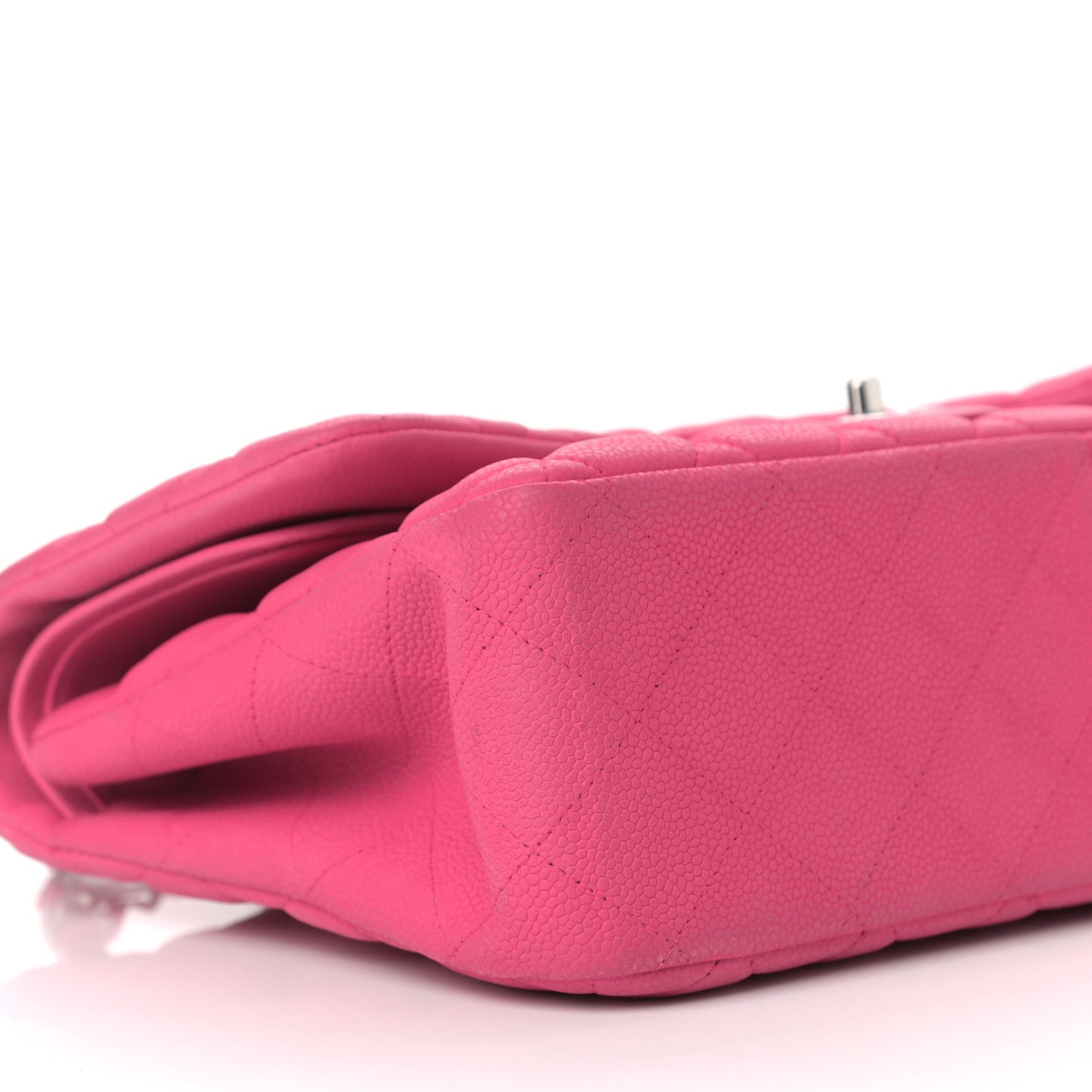 Iridescent Caviar Quilted Jumbo Double Flap Pink