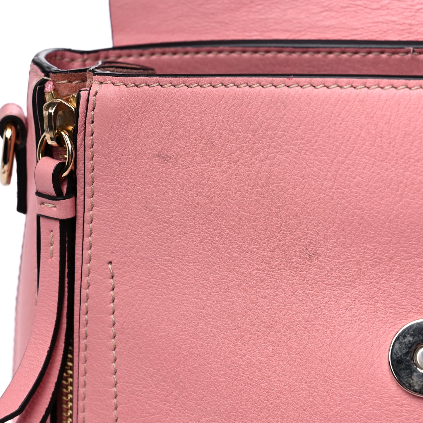 Suede Calfskin Small Faye Backpack Ideal Blush