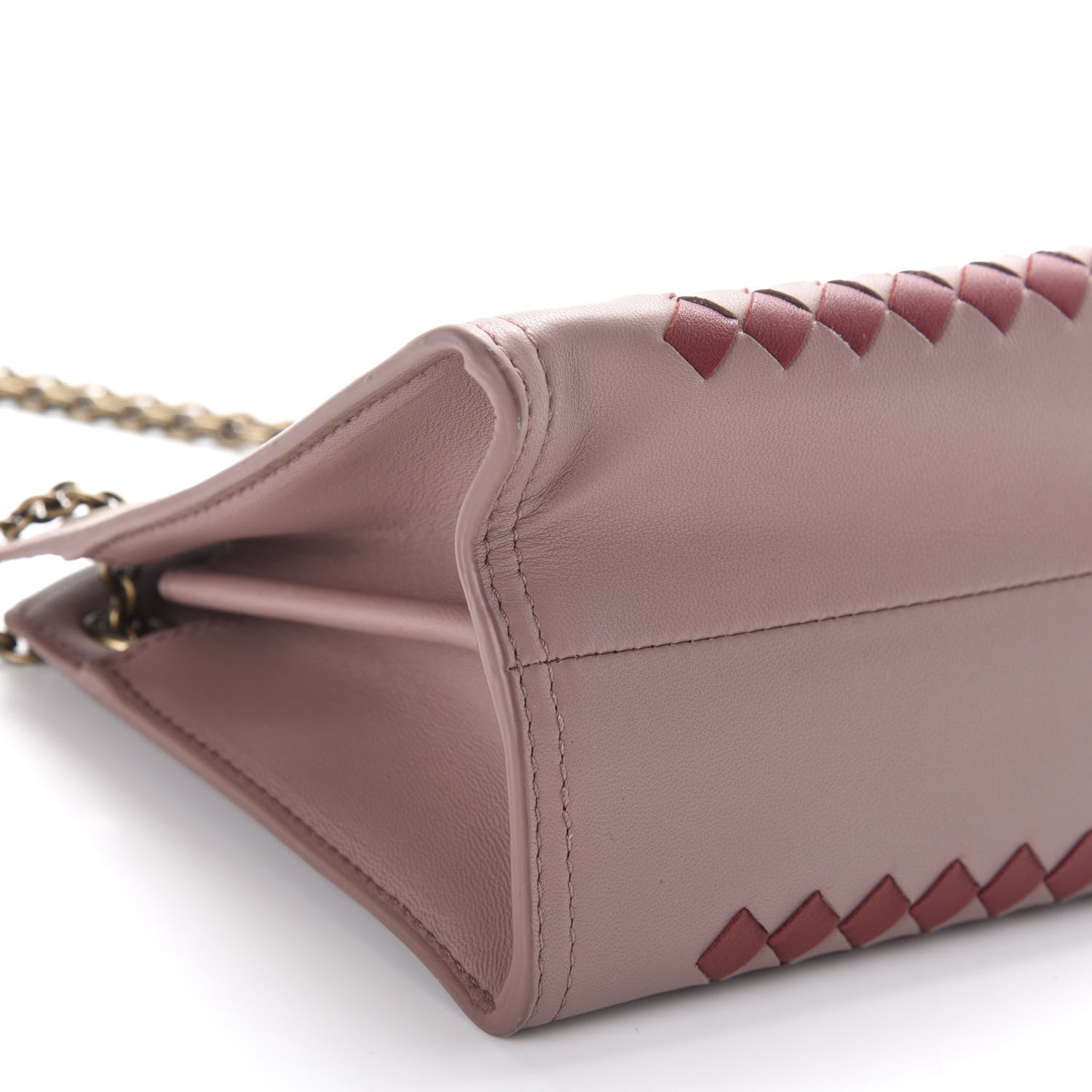 Bottega Veneta Nappa Intrecciato Chain Wallet Deco Rose Baccarra Rose 6 of 9